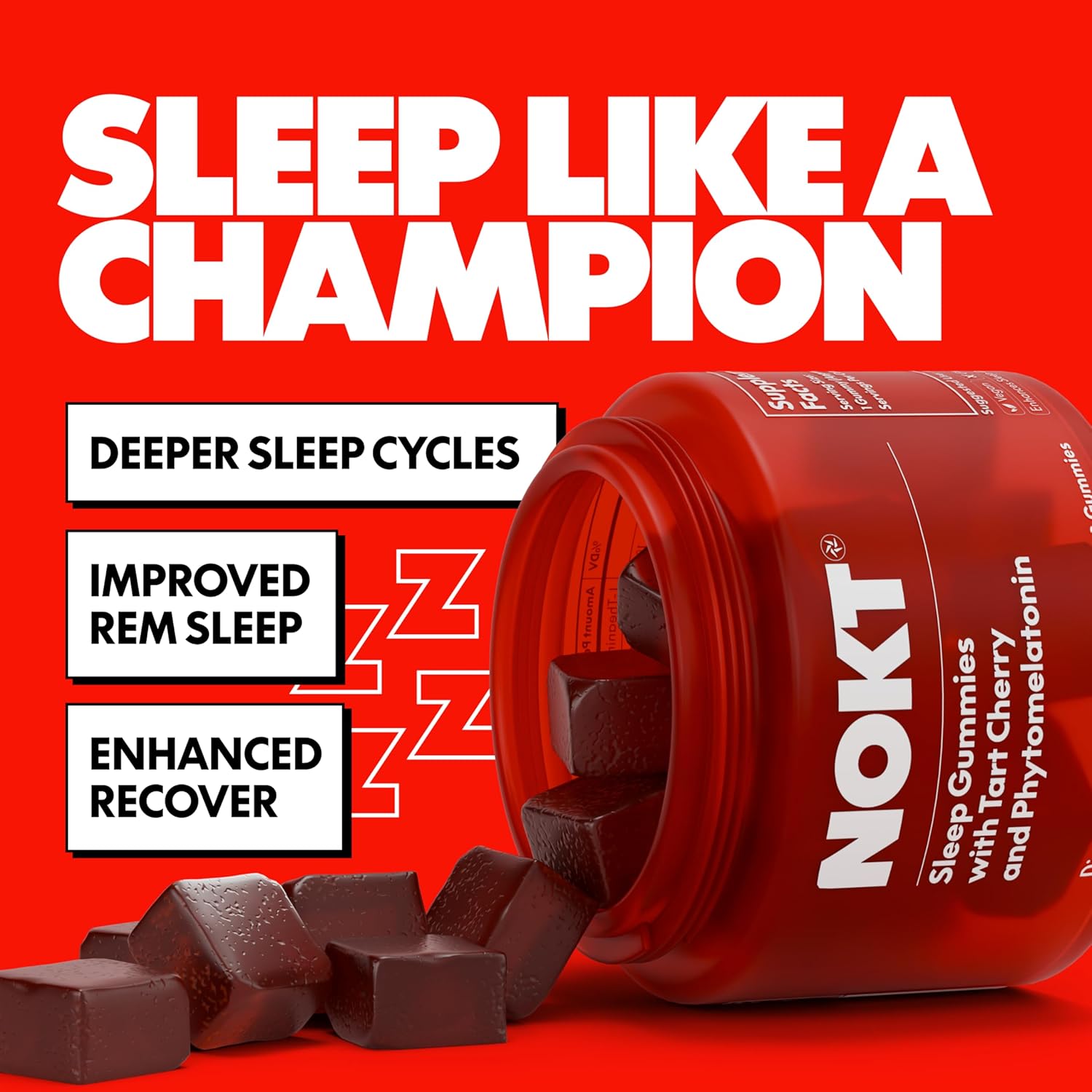 Highlights multiple benefits of the product related to improving sleep quality and recovery for better overall rest and performance.