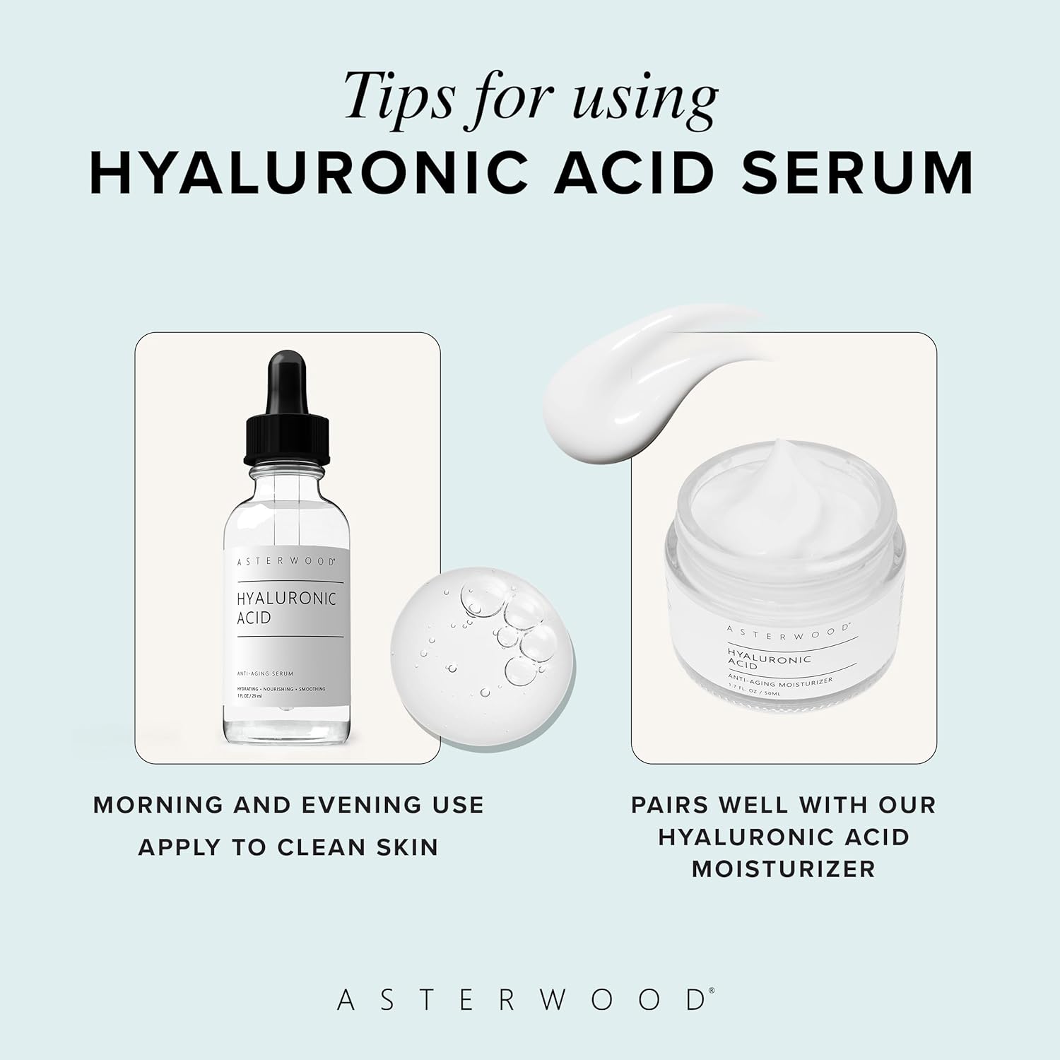 Amazon.com: Asterwood Hyaluronic Acid Serum for Face: Infographics