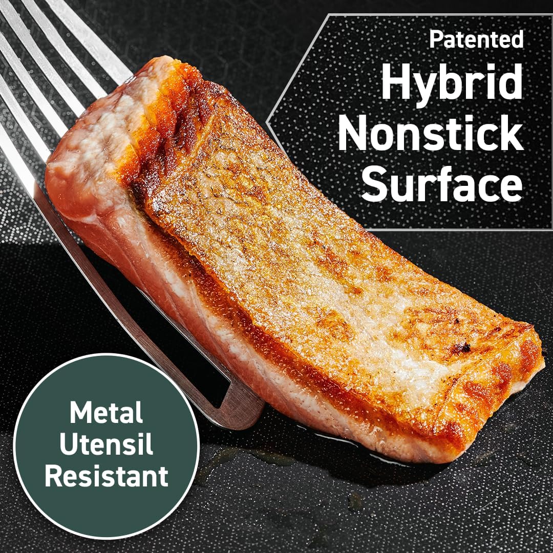 HexClad Hybrid Nonstick 7-Quart Sauté Pan with Tempered Glass Lid: Infographics