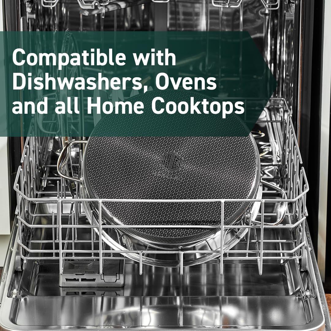 HexClad Hybrid Nonstick 7-Quart Sauté Pan with Tempered Glass Lid: Infographics