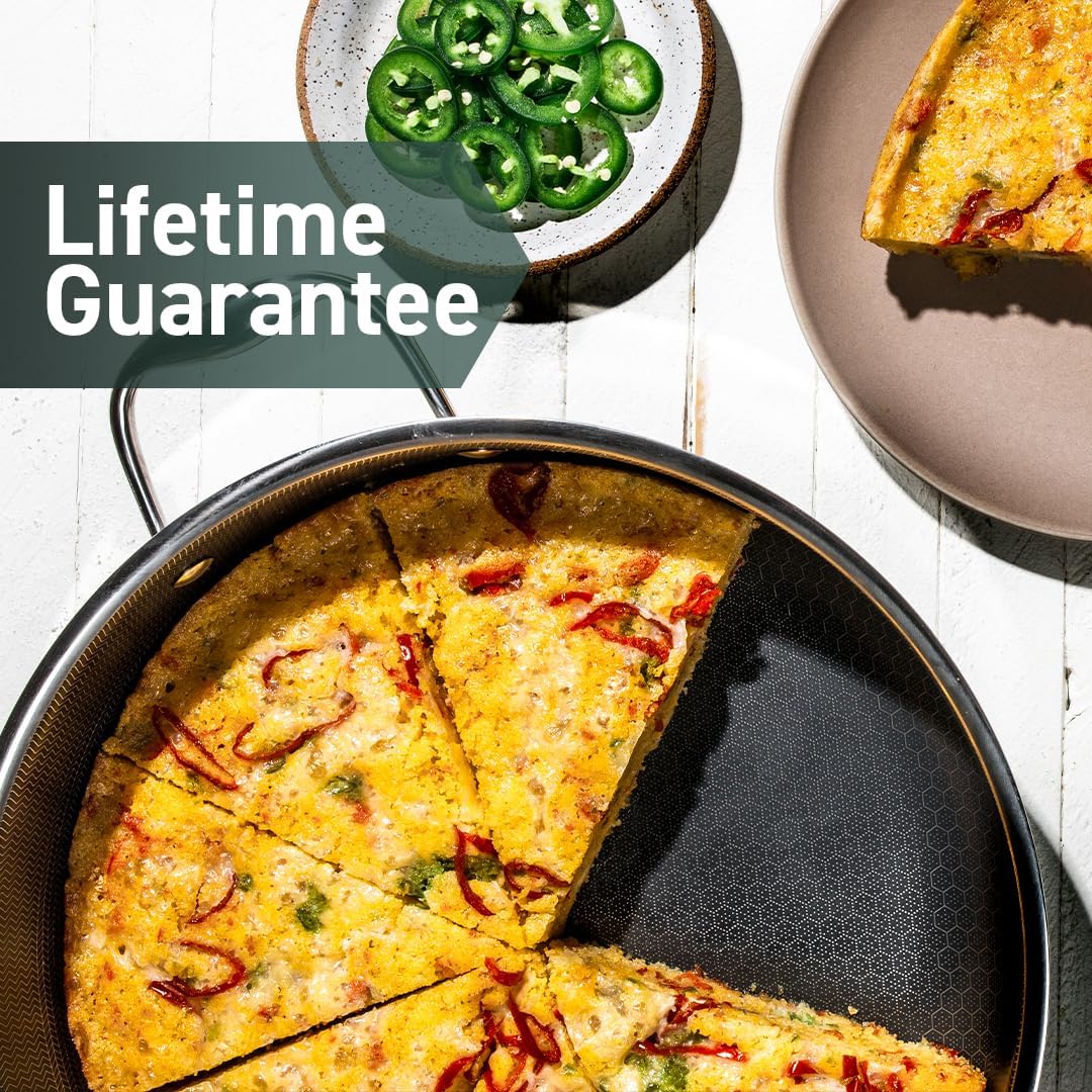 HexClad Hybrid Nonstick 7-Quart Sauté Pan with Tempered Glass Lid: Infographics
