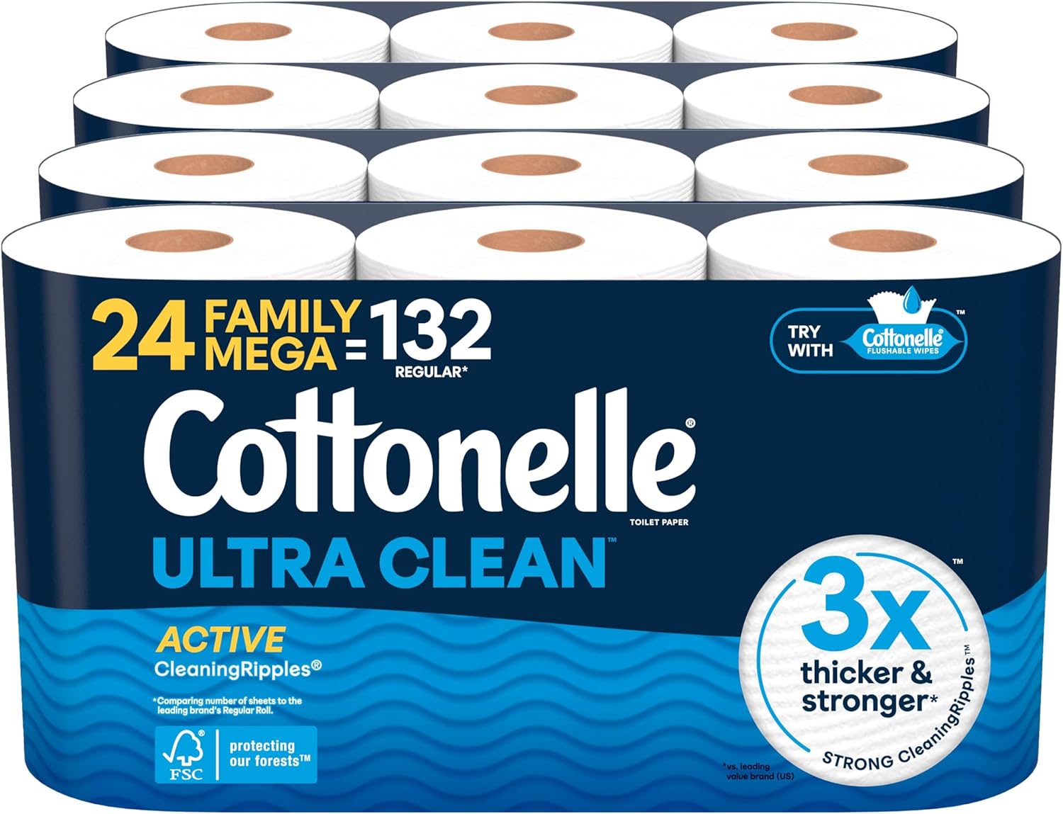 Cottonelle Ultra Clean Toilet Paper with Active CleaningRipples Texture: Infographics