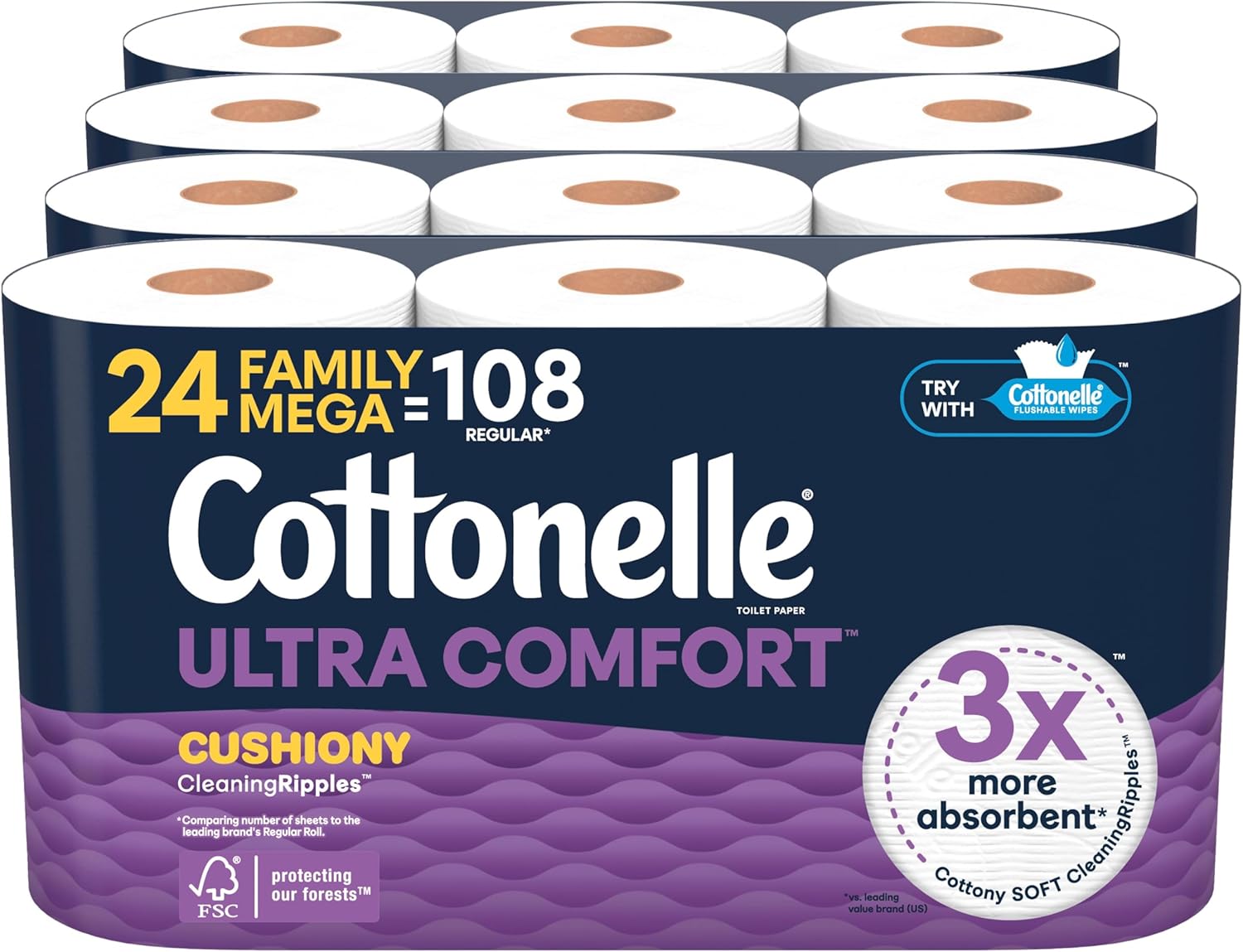 Cottonelle Ultra Comfort Toilet Paper with Cushiony CleaningRipples Texture: Infographics
