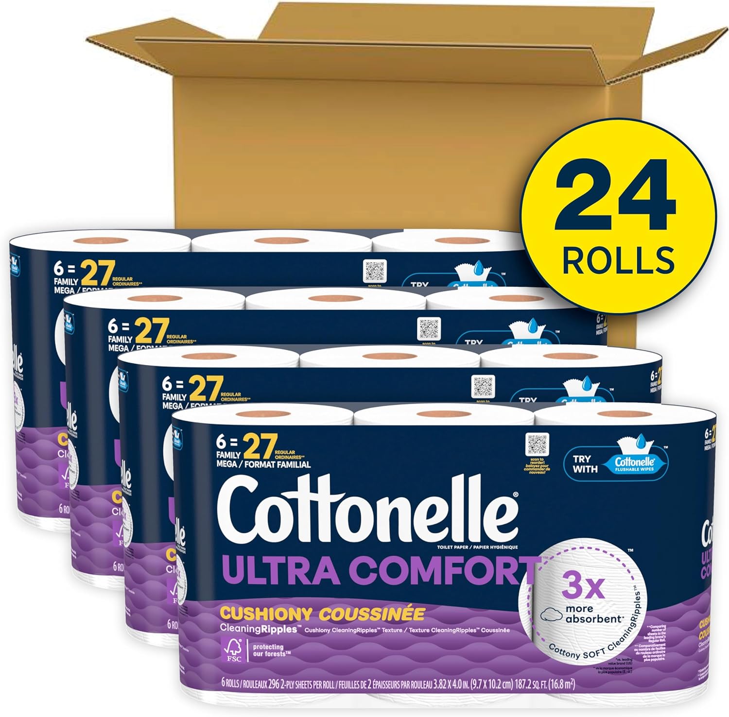 Cottonelle Ultra Comfort Toilet Paper with Cushiony CleaningRipples Texture: Infographics