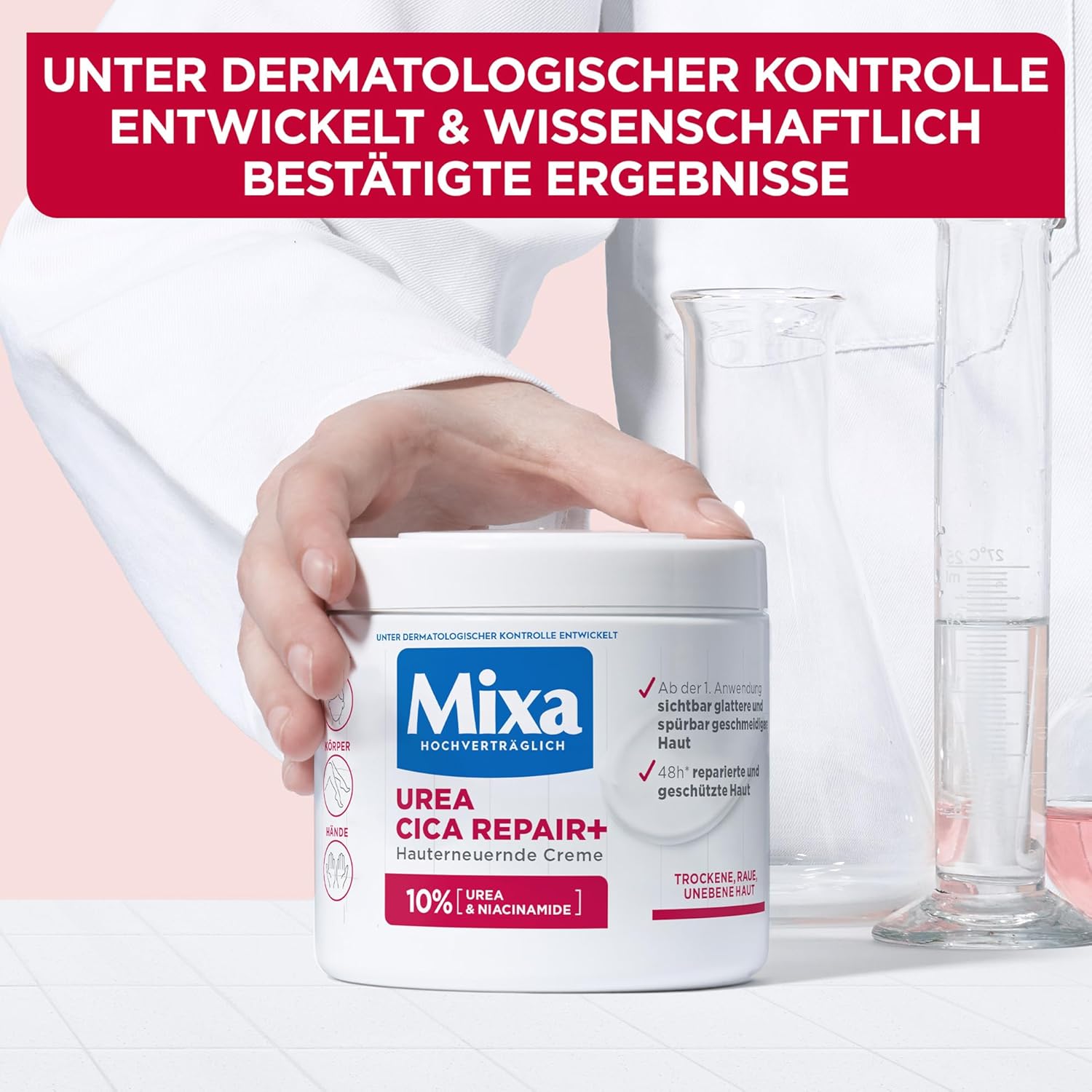 Mixa Urea Skin Renewing Cream with Urea & Niacinamide for Dry and Rough and Uneven Skin: Infographics