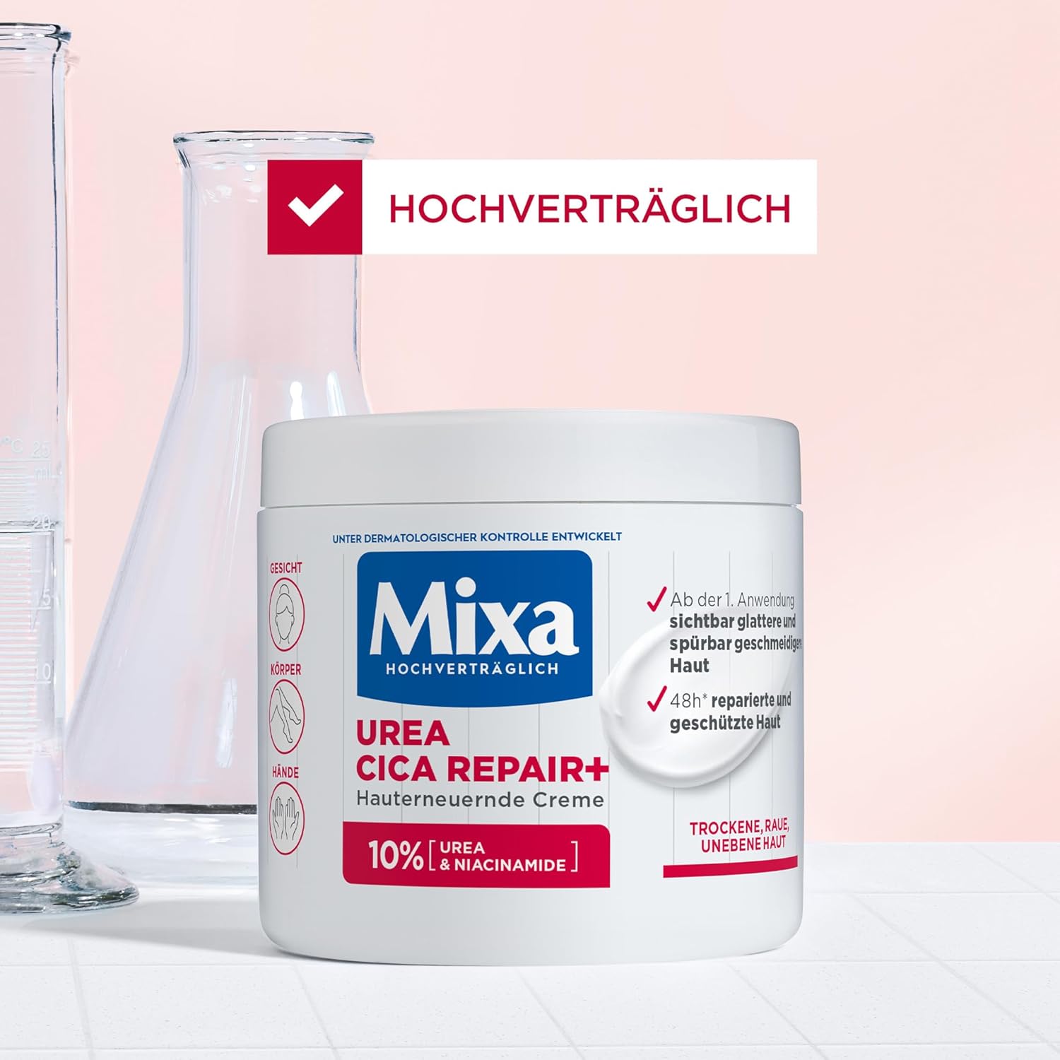 Mixa Urea Skin Renewing Cream with Urea & Niacinamide for Dry and Rough and Uneven Skin: Infographics