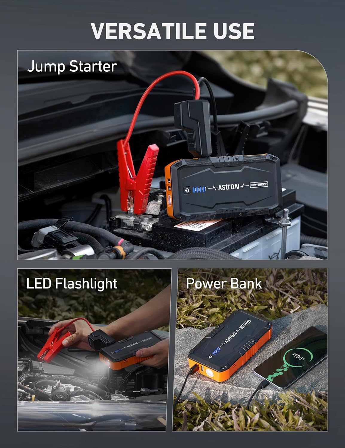AstroAI S8 Car Battery Booster Jump Starter Power Pack (up to 6.0L Petrol & 3.0L Diesel…: Infographics