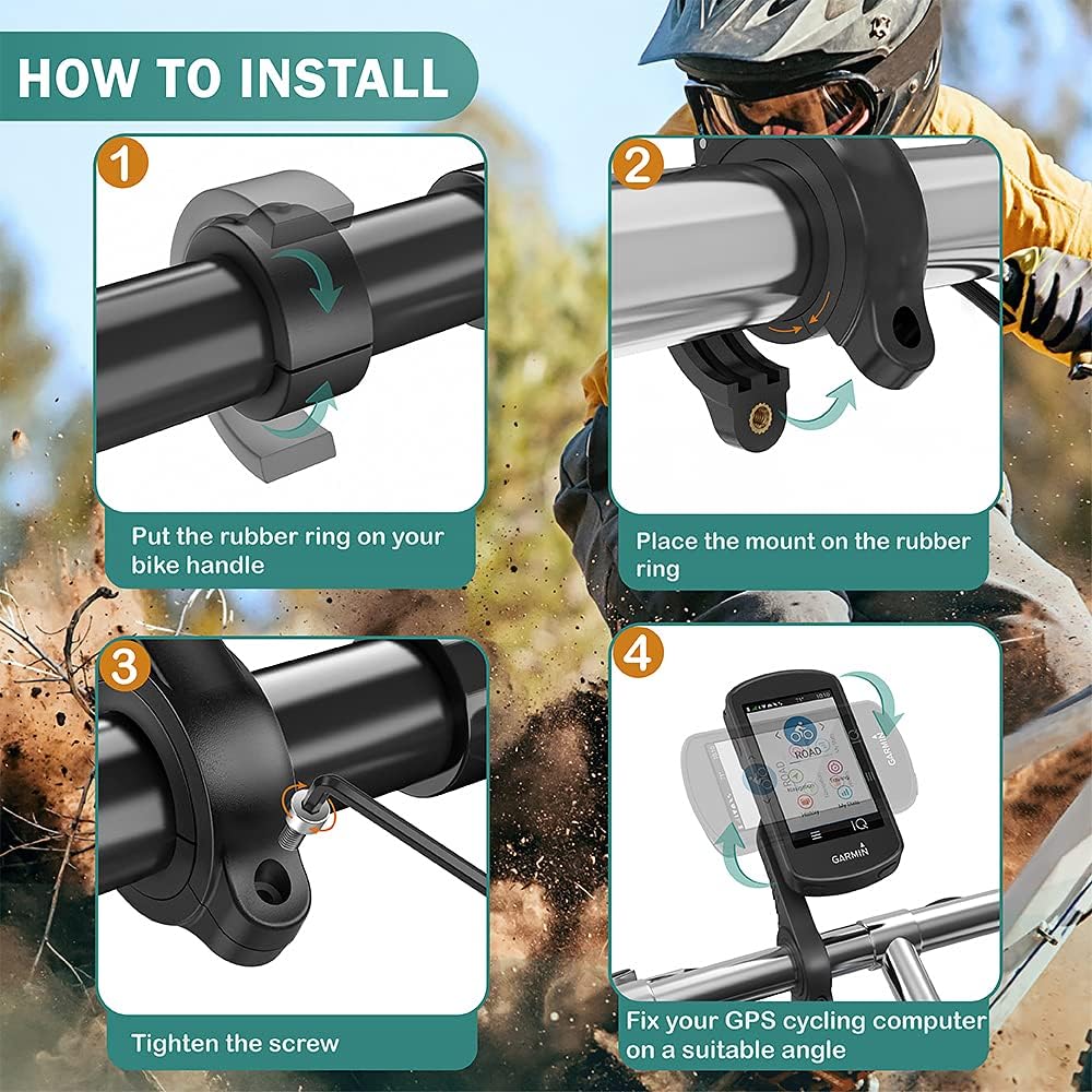 TUSITA Out Front Mount Compatible with Garmin Edge GPS Bike Computer: Infographics