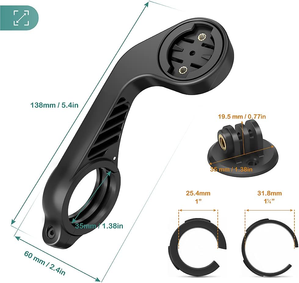 TUSITA Out Front Mount Compatible with Garmin Edge GPS Bike Computer: Infographics