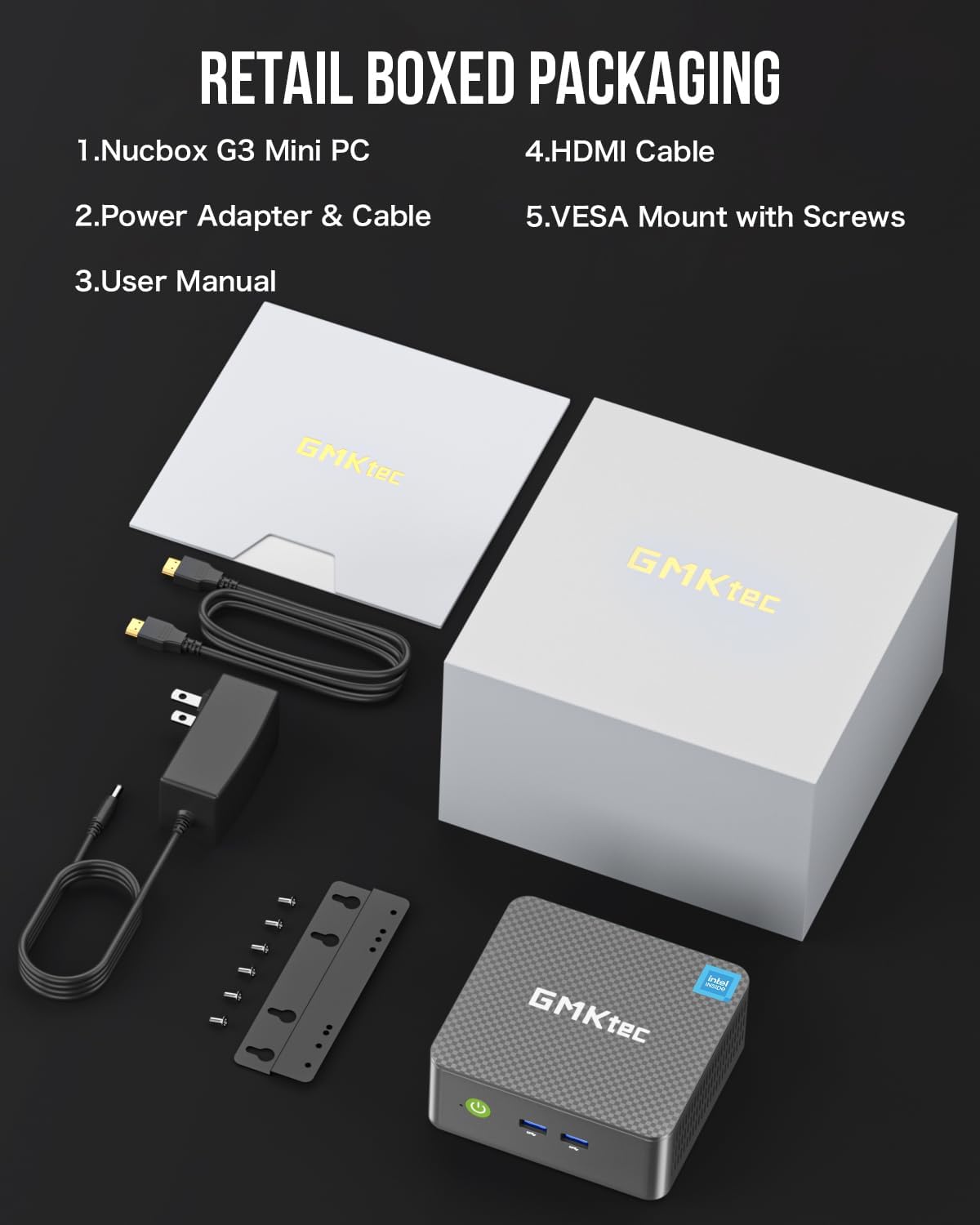GMKtec Mini PC Intel N150 (Turbo 3.6GHz) 16GB DDR4 1TB PCIe M.2 NVMe SSD: Infographics