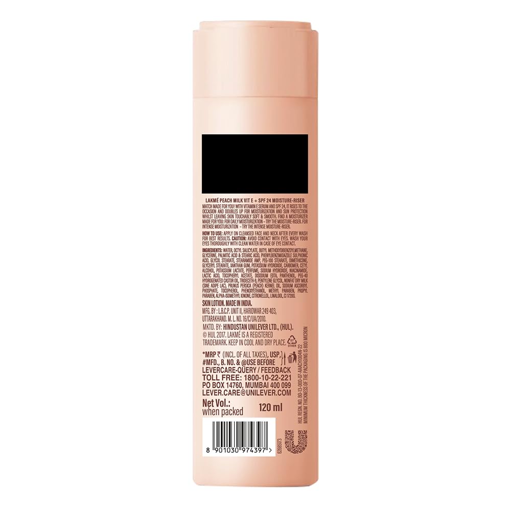 LAKMÉ Peach Milk Ceramide Lotion Moisturizer with SPF 24 & Hyaluronic for Intense…: Inclusions Secondary Images