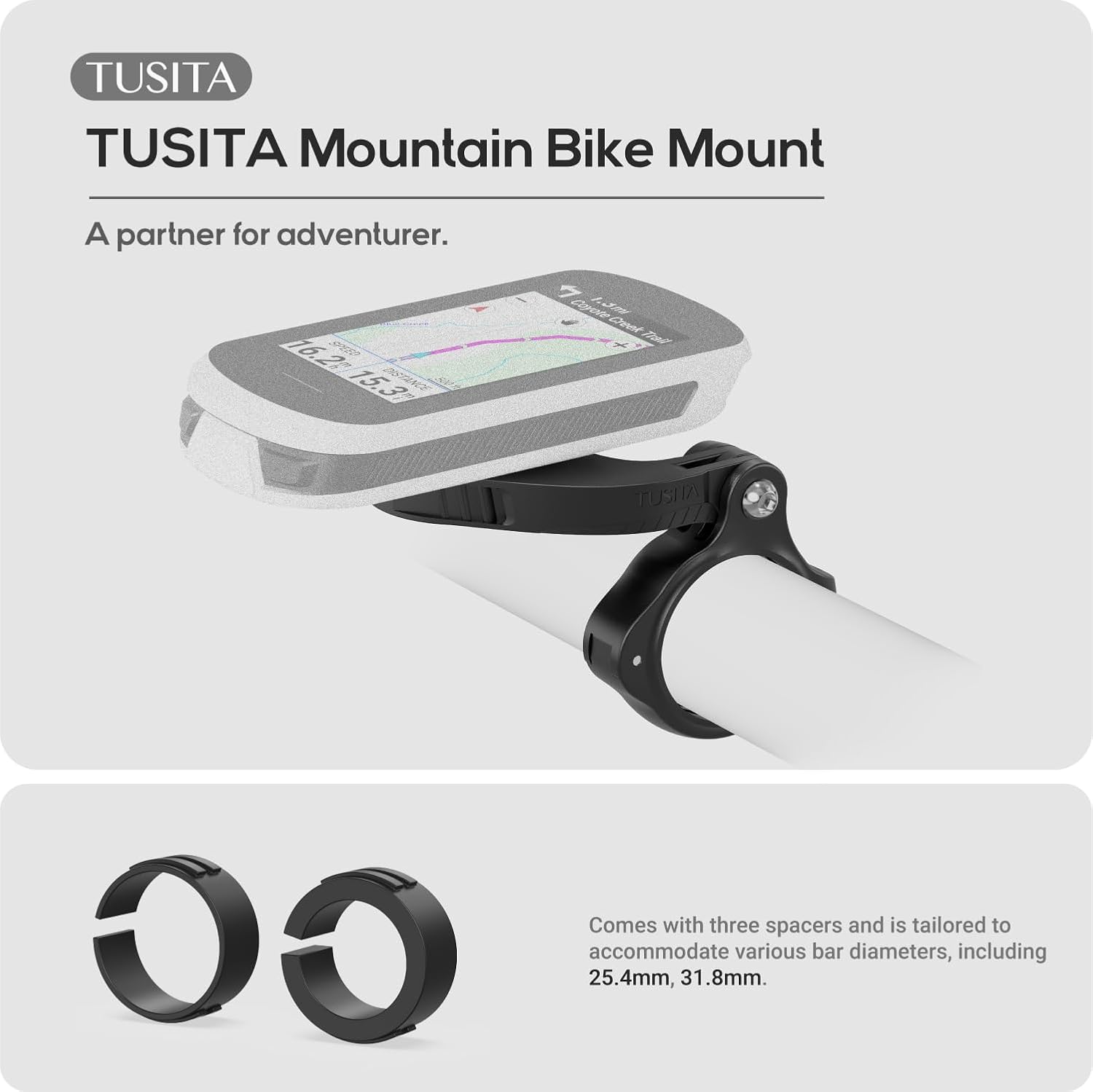 TUSITA 010-12563-02 Edge Mountain Bike Mount Compatible with Garmin Bike GPS Computer: Inclusions Secondary Images