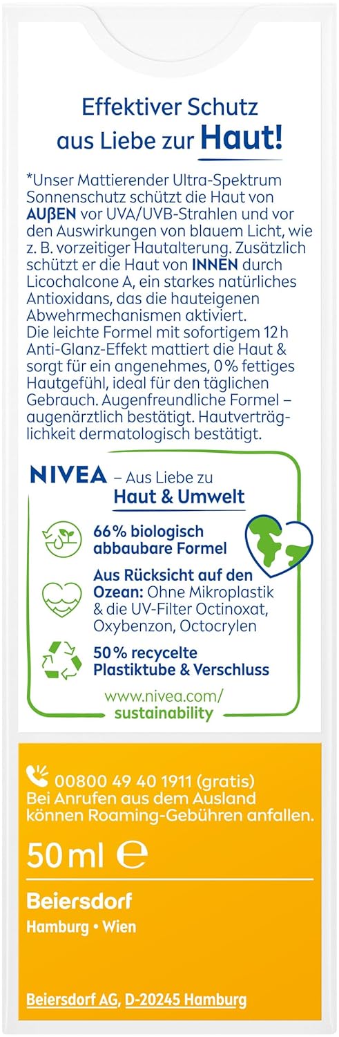 NIVEA SUN UV Face Mattifying Sun Protection SPF 50 (50 ml): Single Feature / Benefit Secondary Images