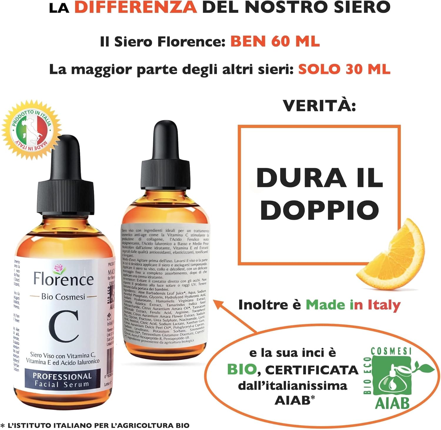 Big 2.11oz. Organic Vitamin C Serum for Face with Hyaluronic Acid. Anti-Aging: Brand Secondary Images