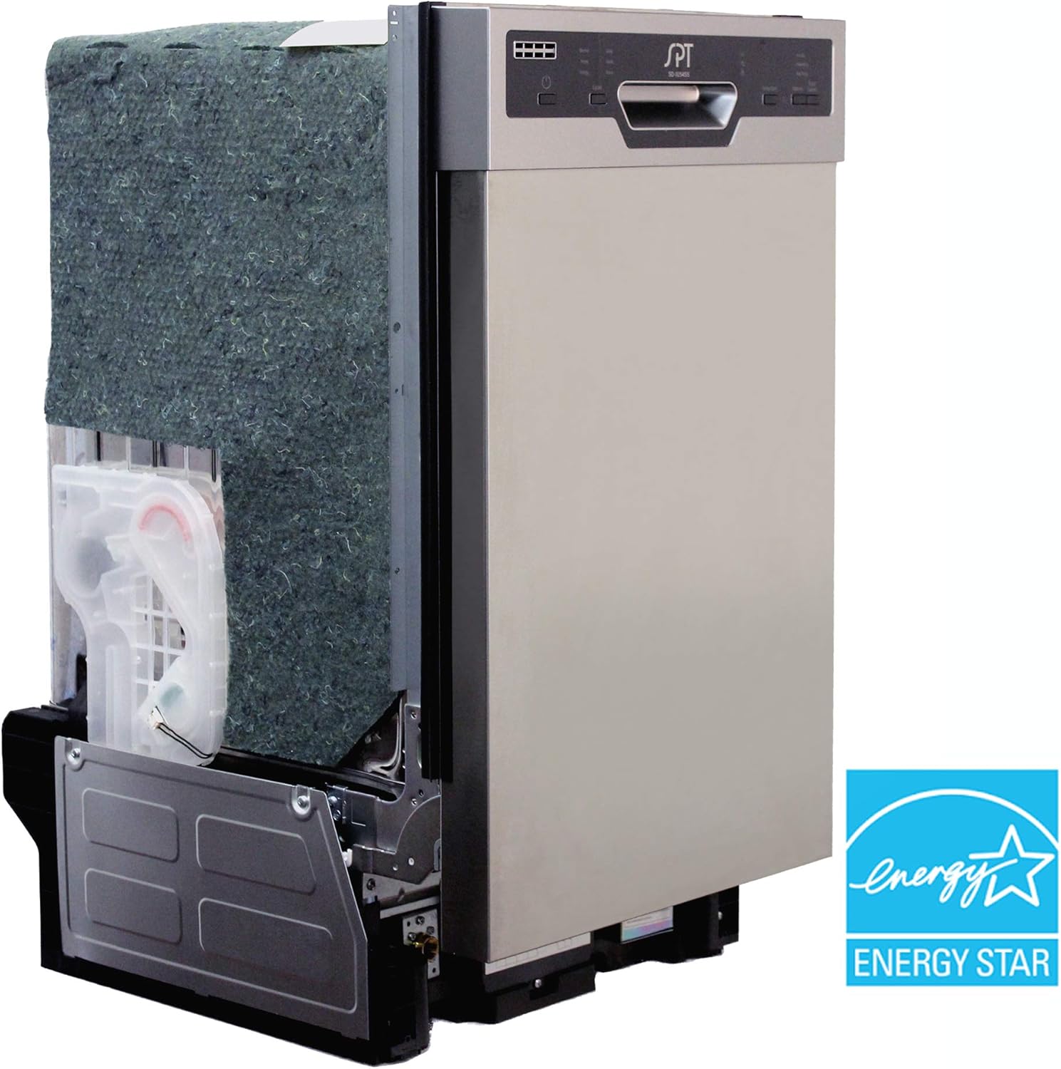 SPT SD-9254SSA 18″ Wide Built-In Stainless Steel Dishwasher w/Heated Drying: Product Anatomy Secondary Images