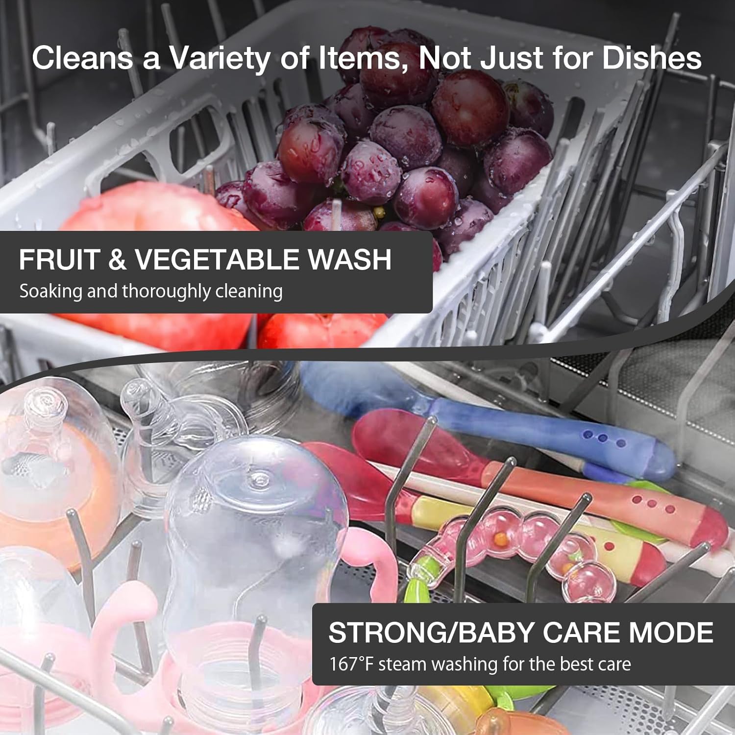 BLITZHOME Portable Dishwasher Countertop: Multi Feature / Benefit Secondary Images