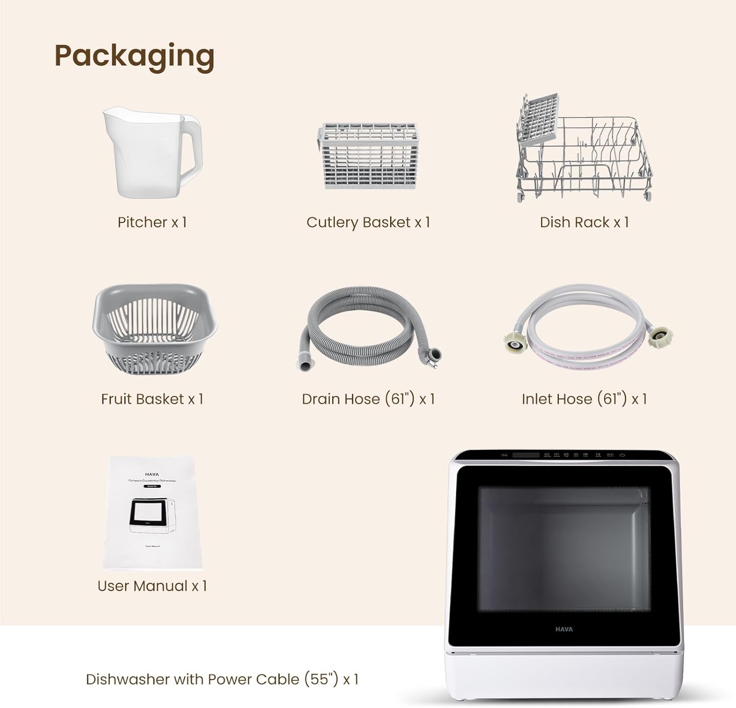HAVA Countertop Dishwasher: Inclusions Secondary Images