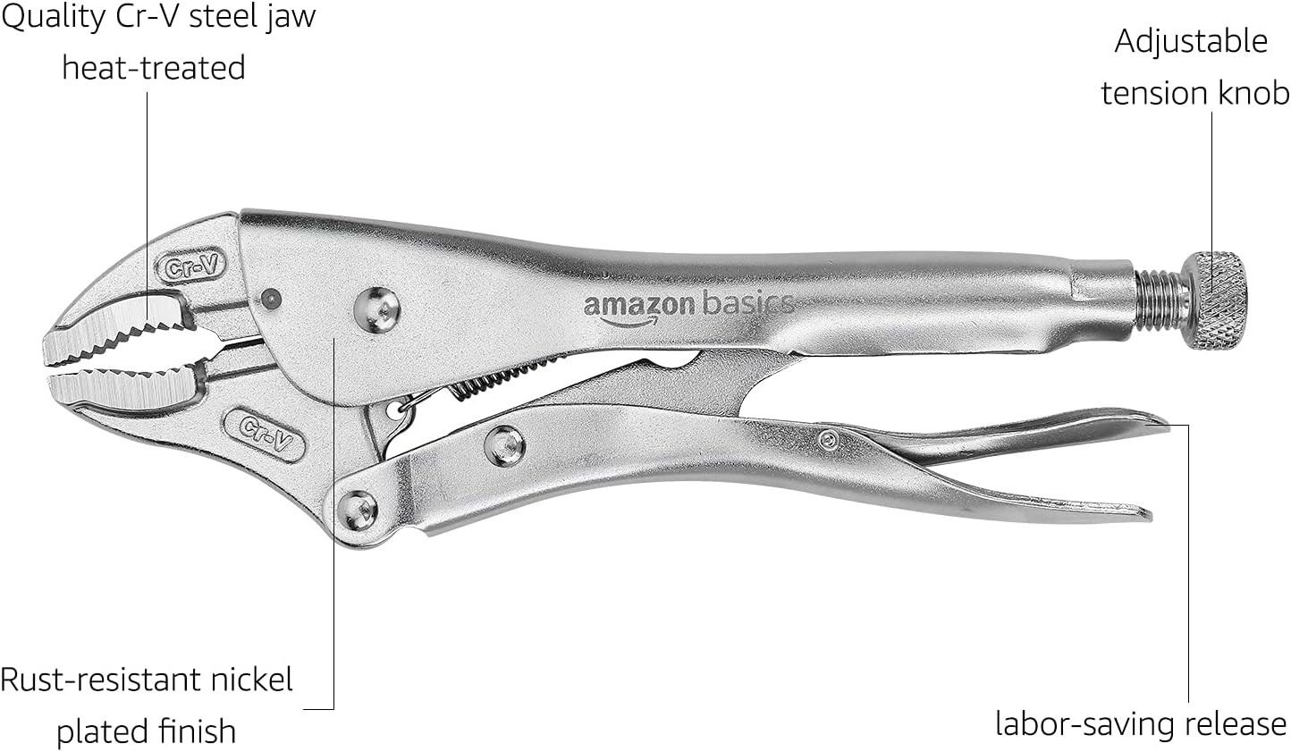 Infographics for Amazon Basics 5-Piece CR-V Locking Pliers and Wire Cutters Set with Carrying Case