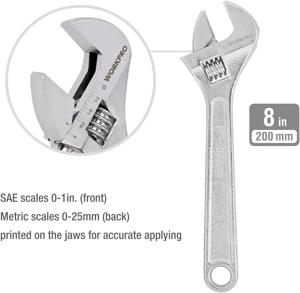 Infographics for WORKPRO Large Pliers & Wrench Set 6-Piece (10" Water Pump