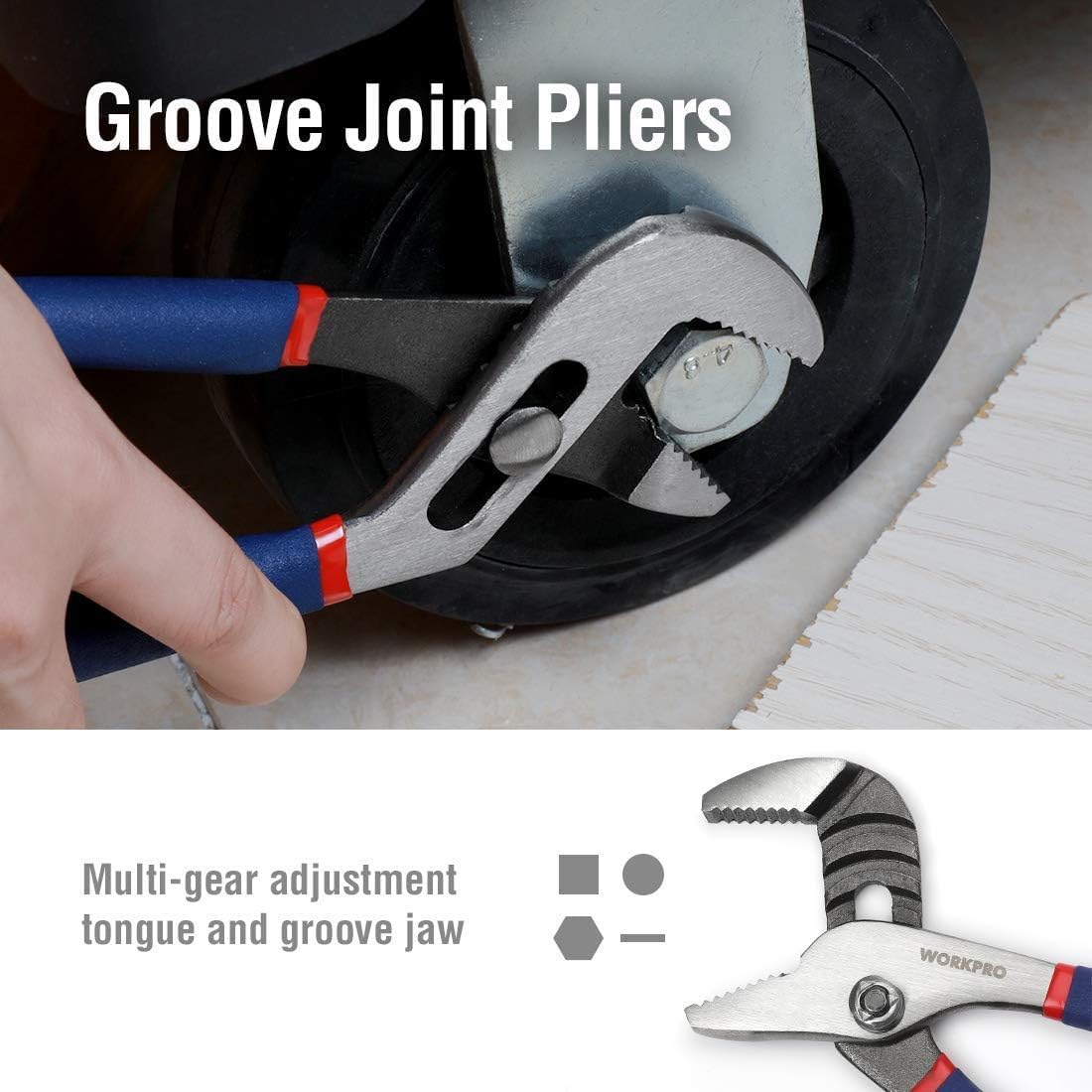 WORKPRO Large Pliers & Wrench Set 6-Piece (10" Water Pump: Single Feature / Benefit Secondary Images