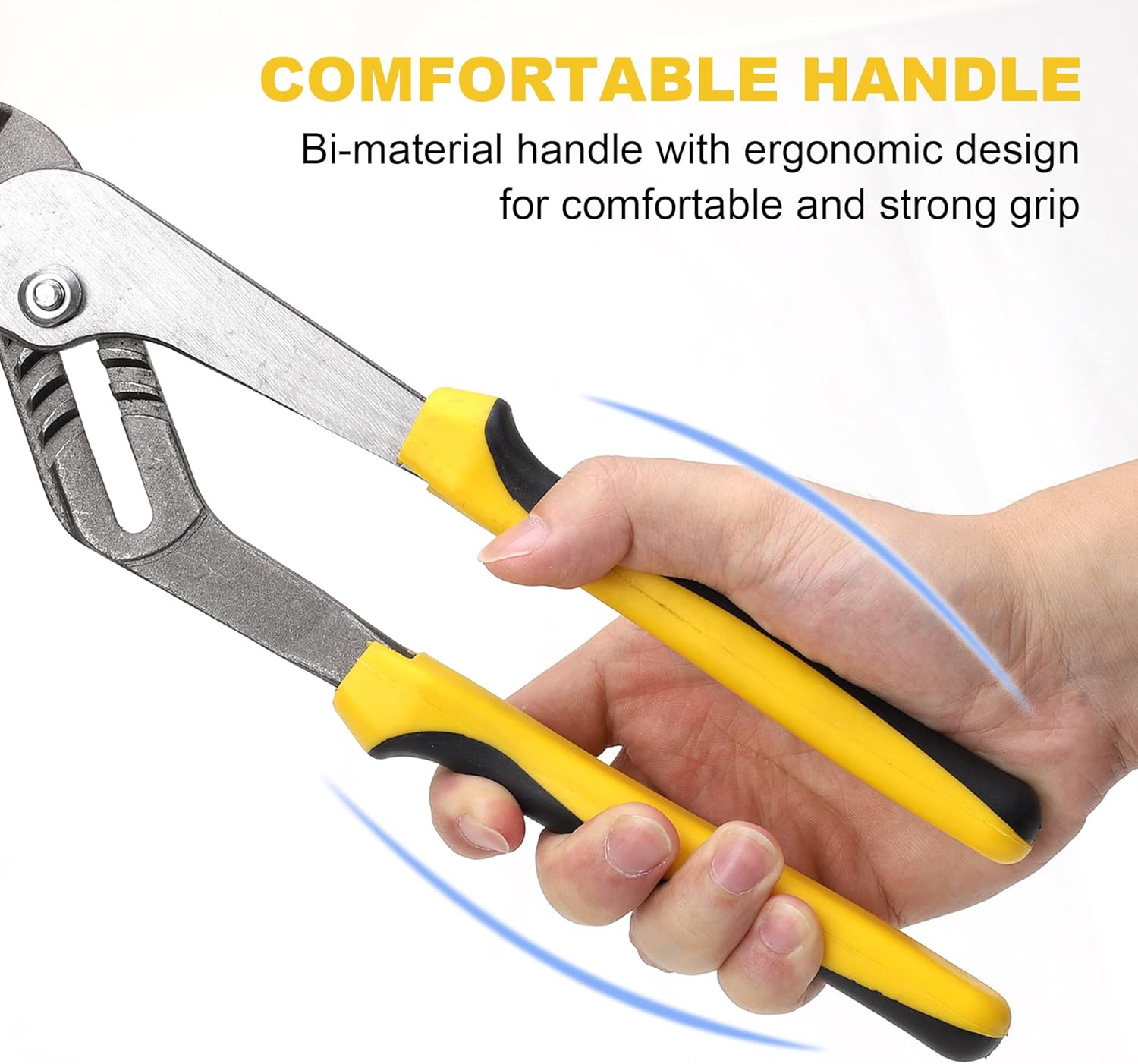 Infographics for TOPLINE 4-piece Groove Joint Pliers Set with Bi-Material Handles