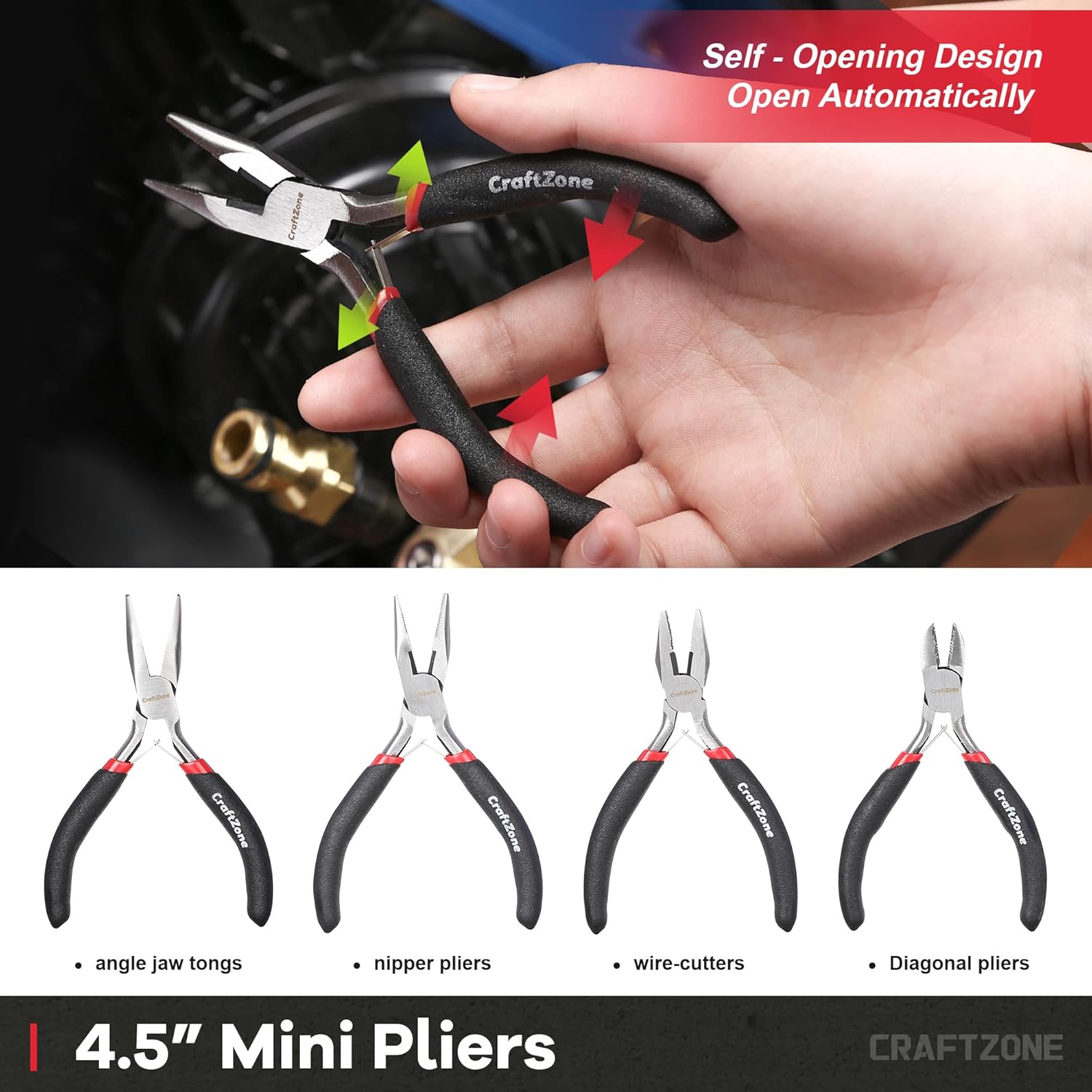 Infographics for 10PC Pliers and Wrench Set with Storage Rack