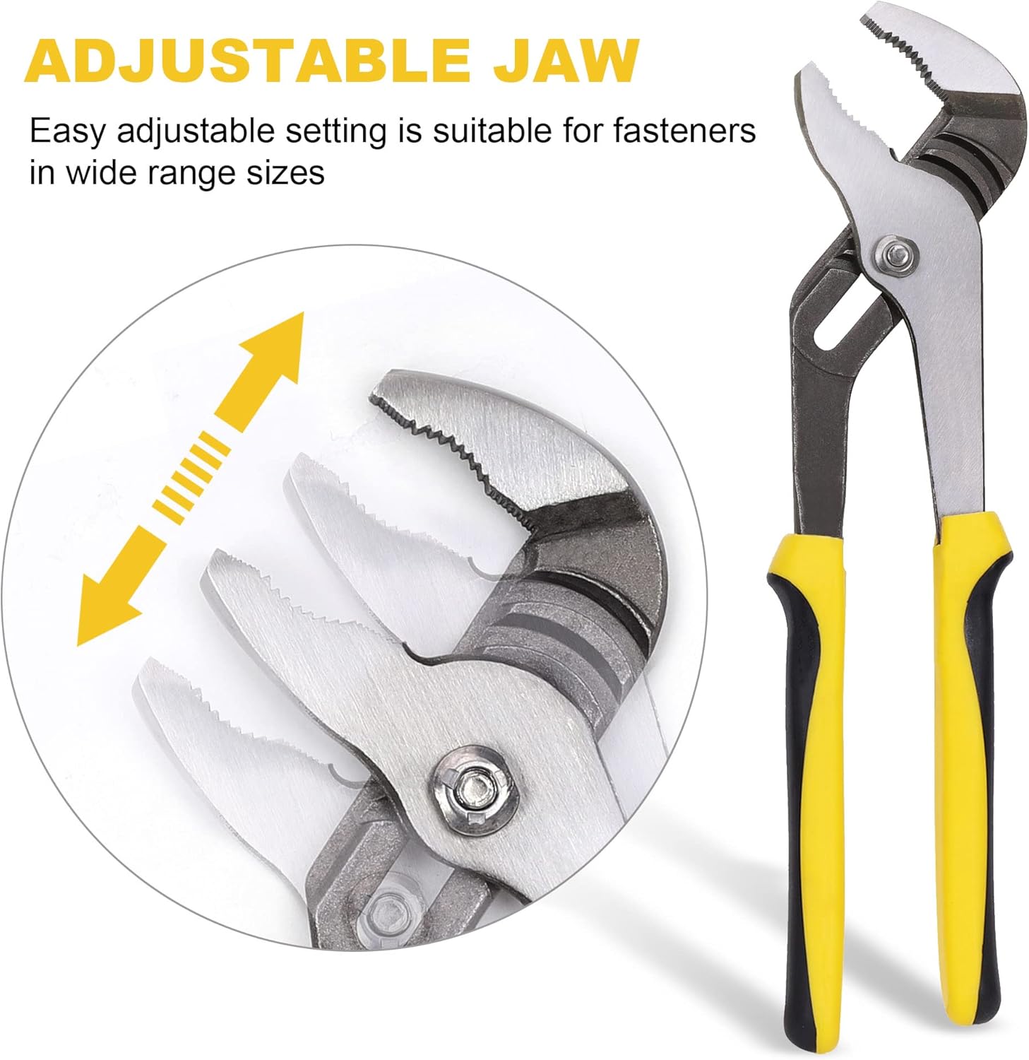 Product Anatomy Secondary Images for TOPLINE 4-piece Groove Joint Pliers Set with Bi-Material Handles