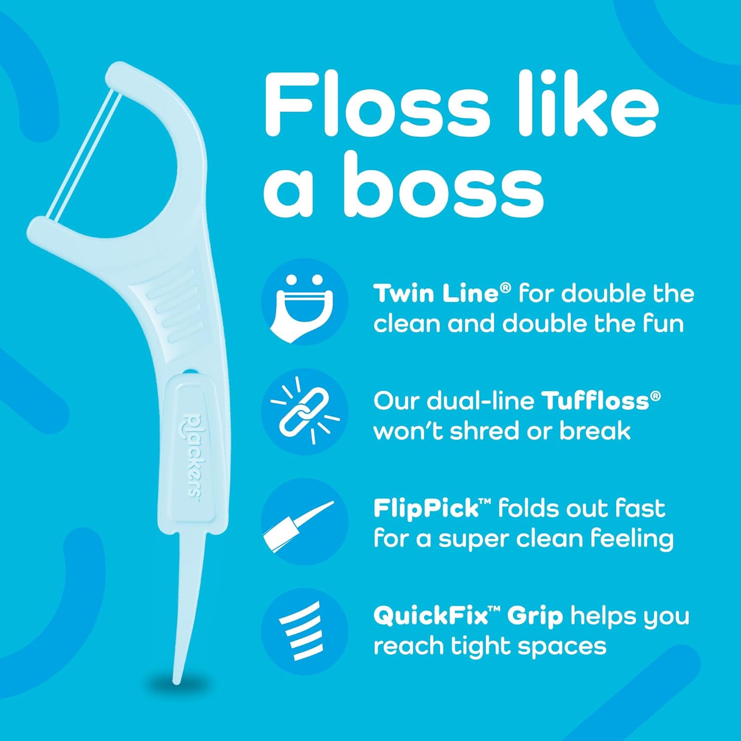 Plackers Twin Line Dental Floss Picks: Infographics