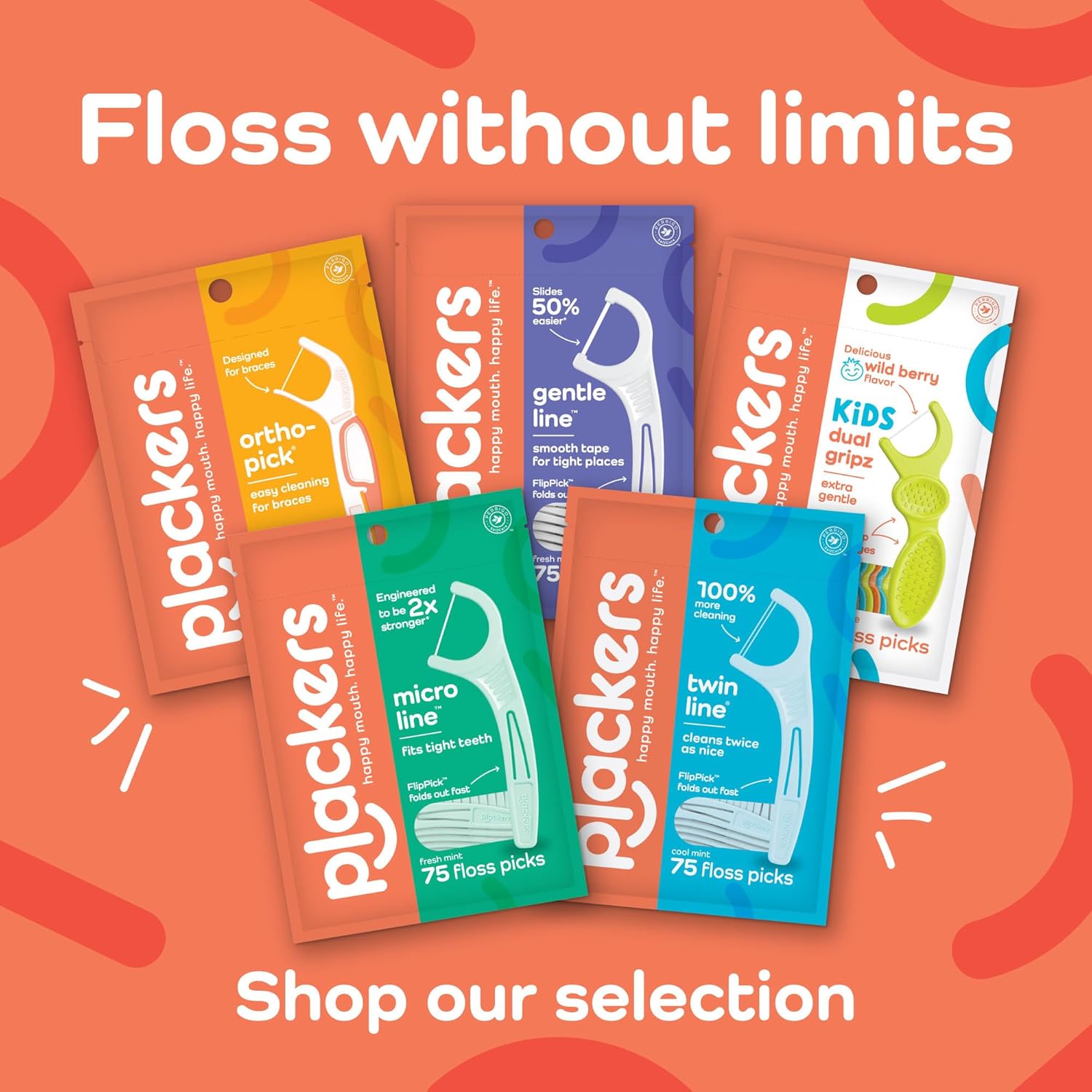Infographics for Plackers Twin Line Dental Floss Picks