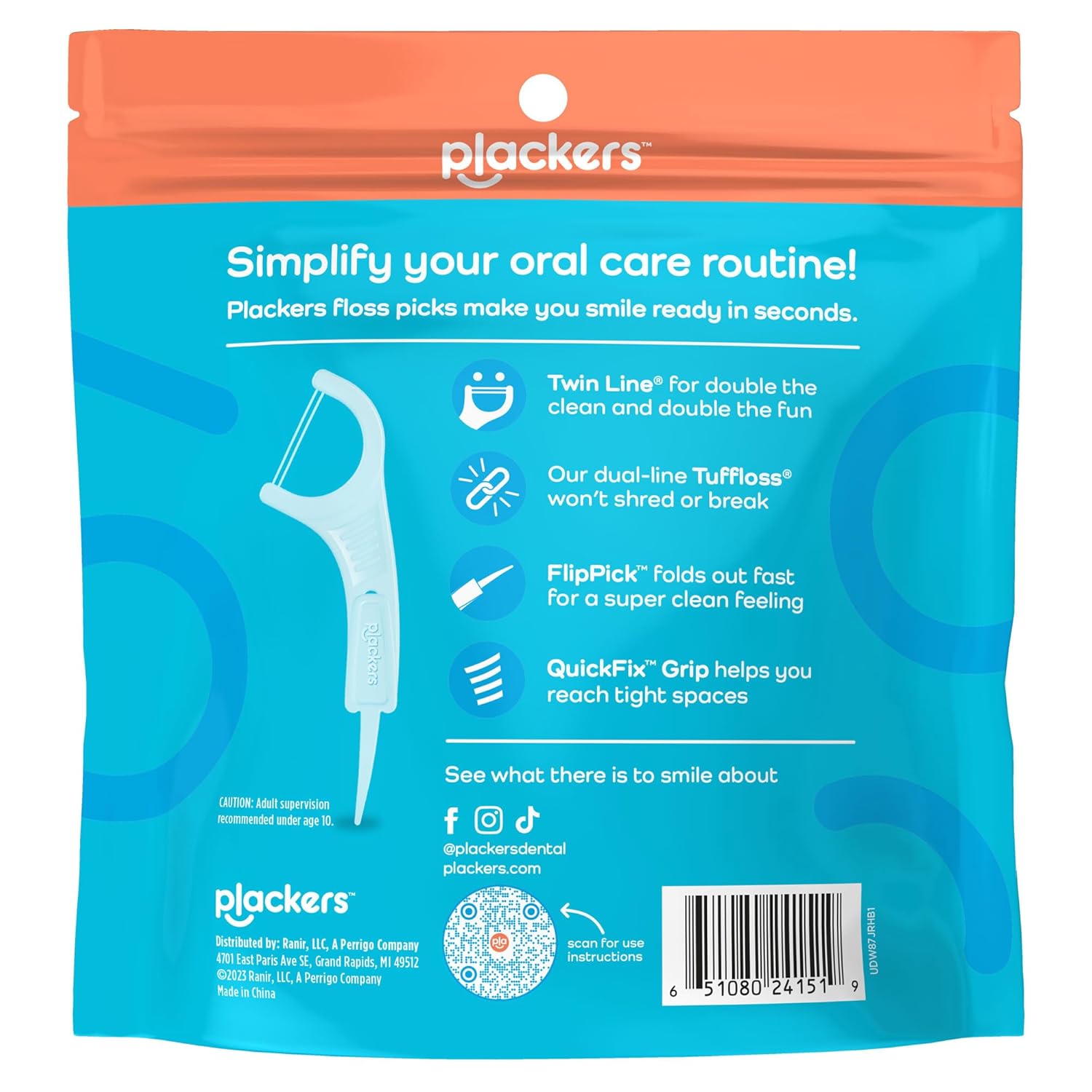 Infographics for Plackers Twin Line Dental Floss Picks