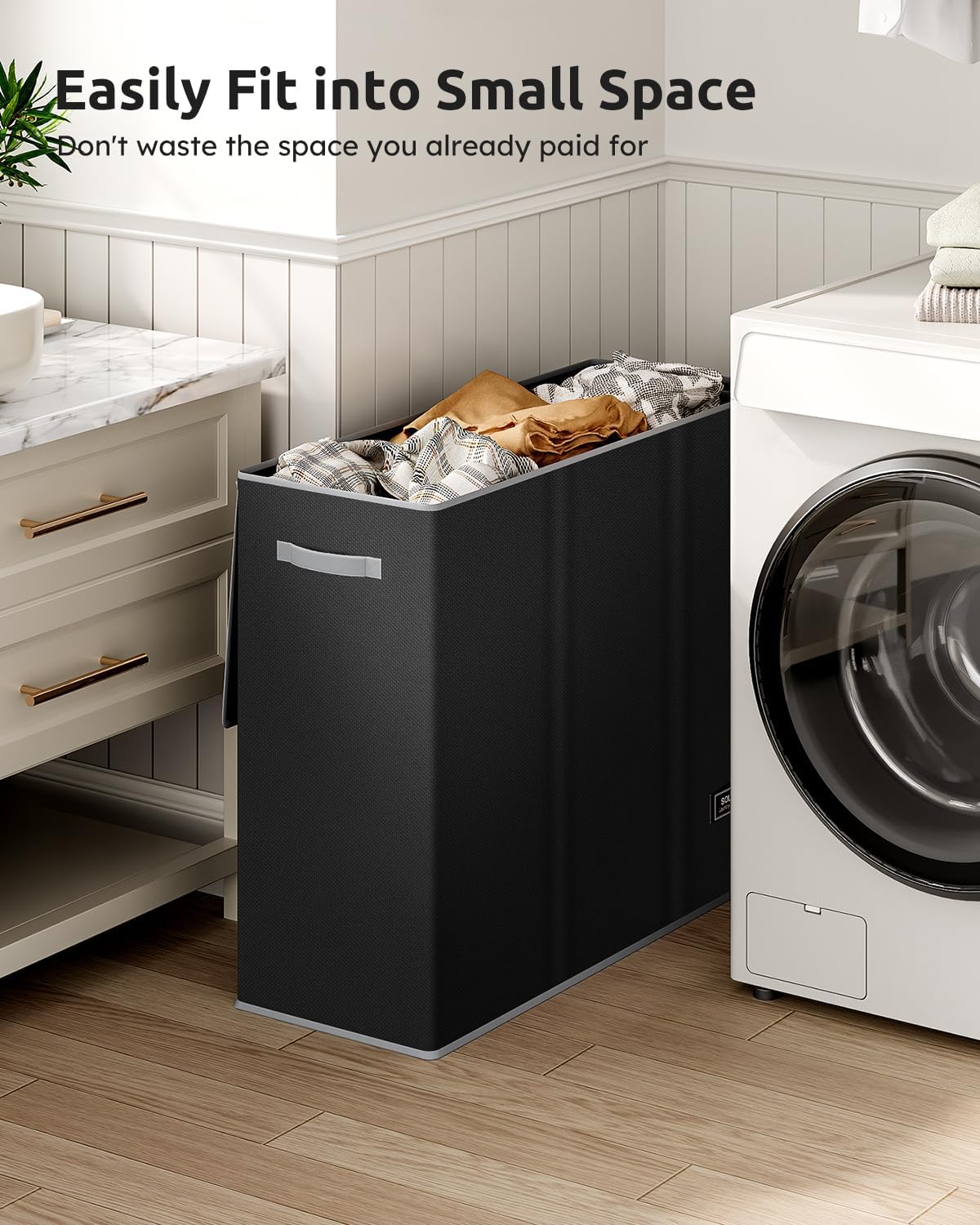 Highlights the product's compact size and ability to fit into small spaces, allowing customers to maximize their living area.