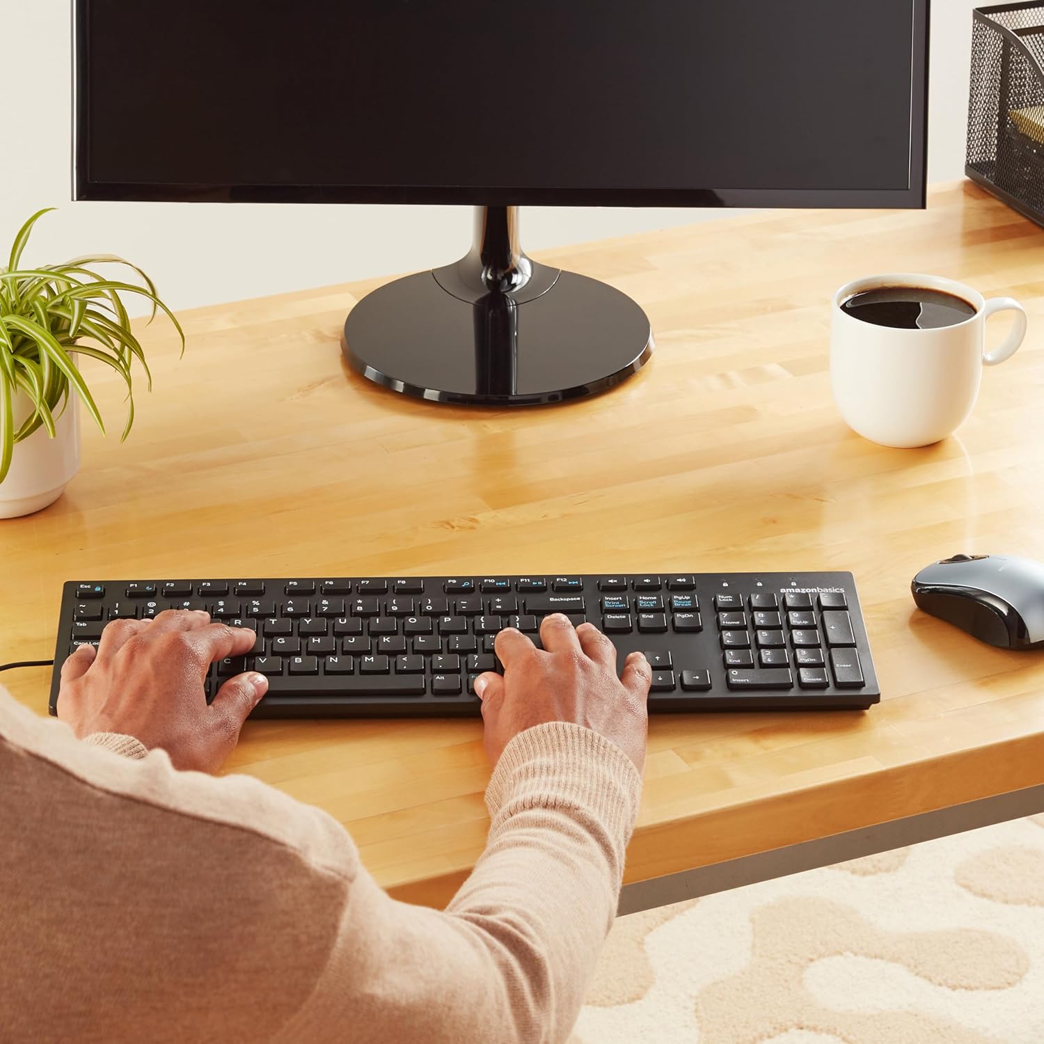 Shows the product in a realistic home office setting, conveying an authentic customer experience.