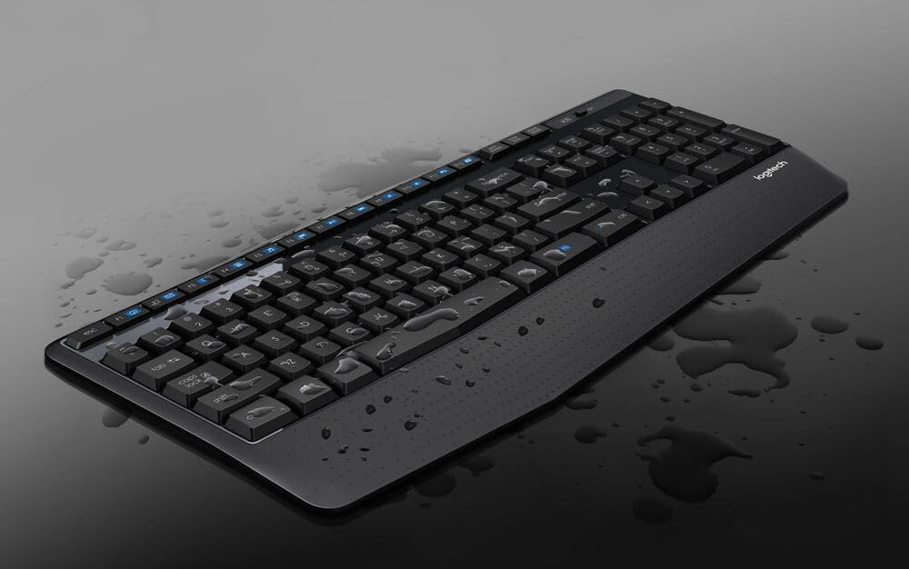 Highlights the keyboard's waterproof design to reassure customers that it can withstand spills and splashes.