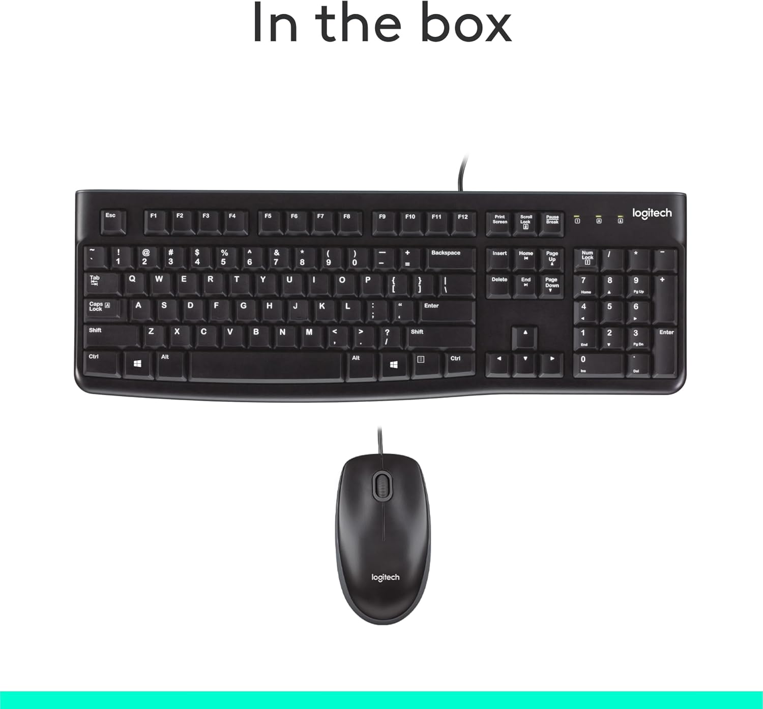 Shows the keyboard and mouse that are included with the product purchase.