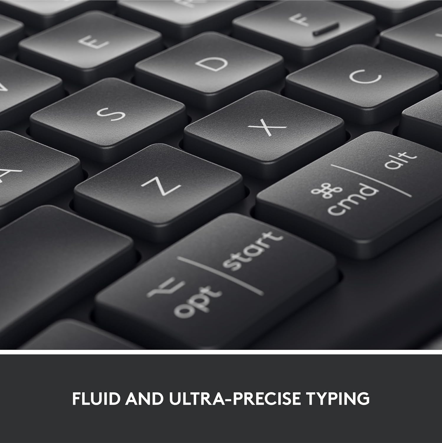 Highlights the keyboard's fluid and precise typing experience as a key benefit.