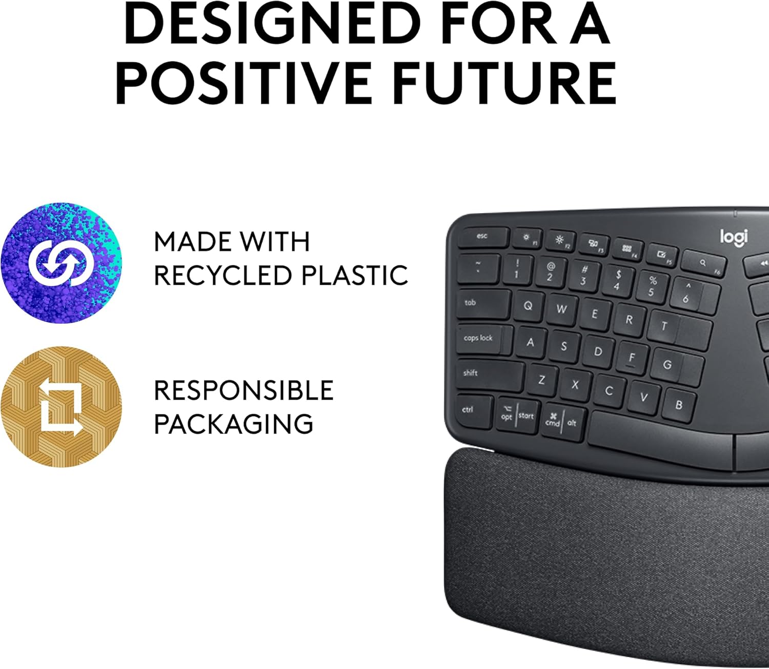 Emphasizes the brand's commitment to sustainability by highlighting the use of recycled plastic and responsible packaging.
