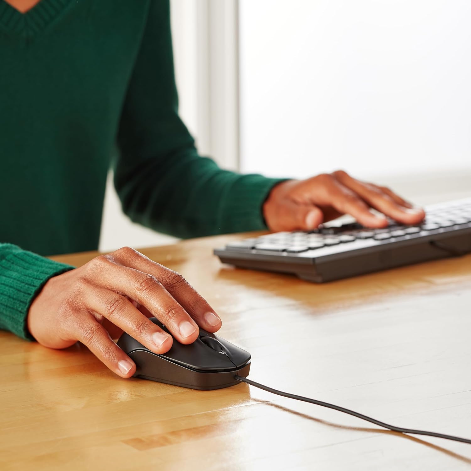 Shows the product being used in a typical office setting to demonstrate its real-world application.
