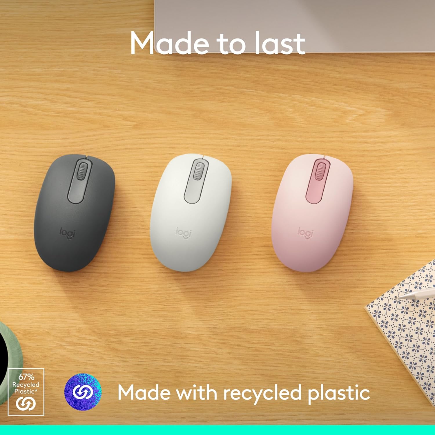 Highlights the product's durable construction and use of recycled plastic to position it as a long-lasting and environmentally-friendly choice.