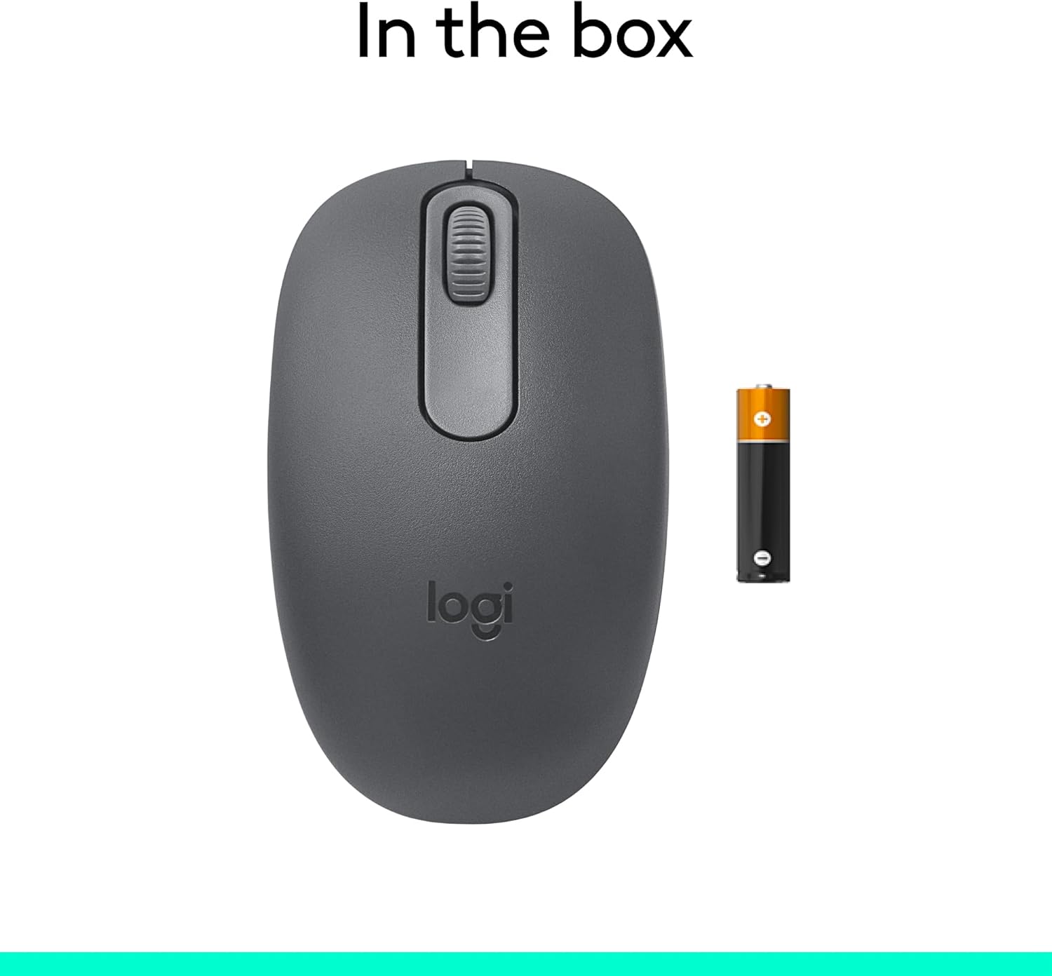 Shows the customer what is included in the box when purchasing this product - the wireless mouse itself and a battery.
