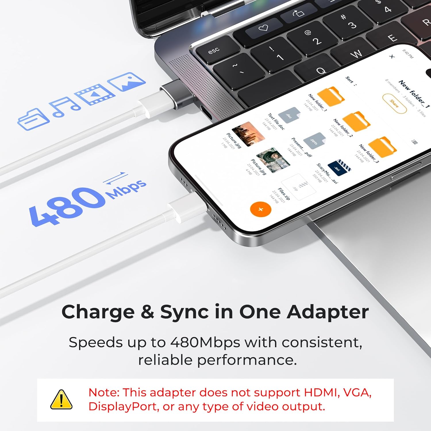 Basesailor USB to USB C Adapter for iPhone 16 Charger 2Pack: Infographics