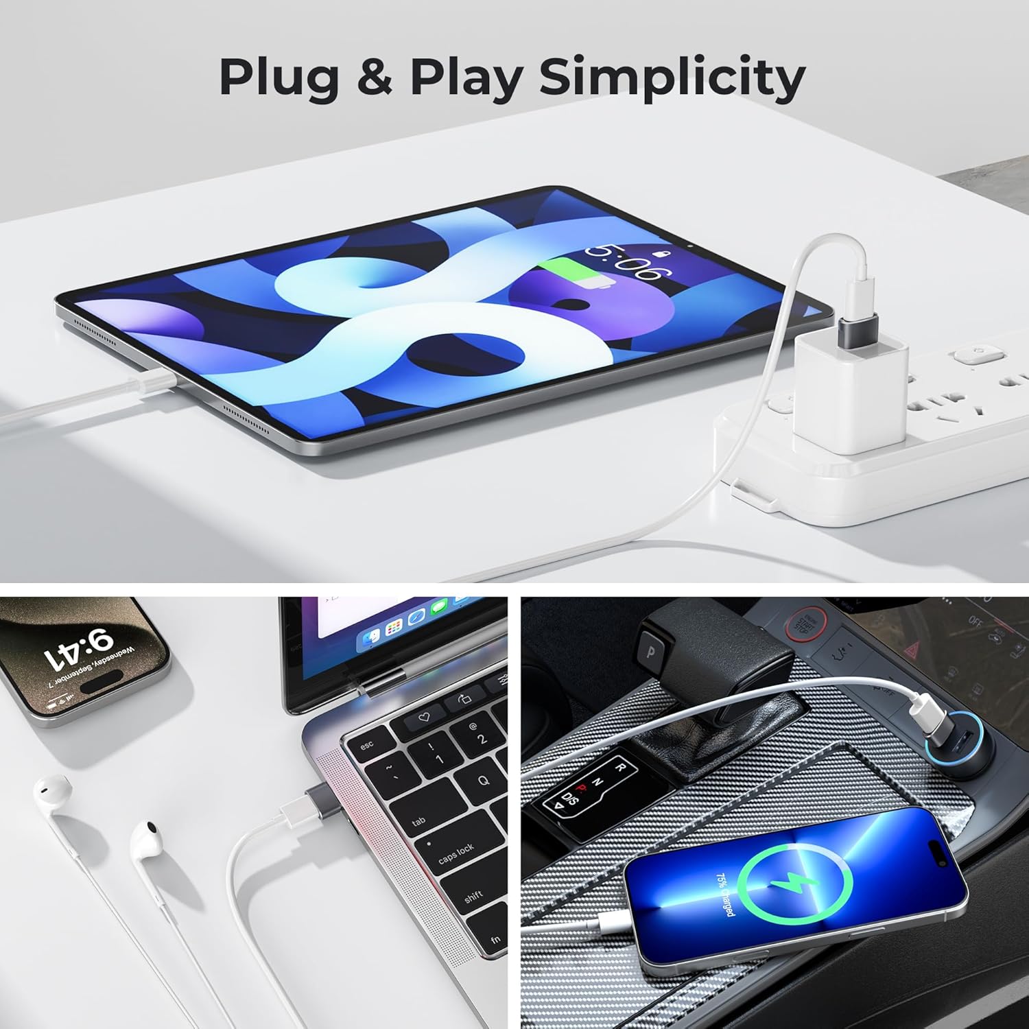 Highlights the product's plug-and-play simplicity and ease of setup, reassuring customers that it is straightforward to use.