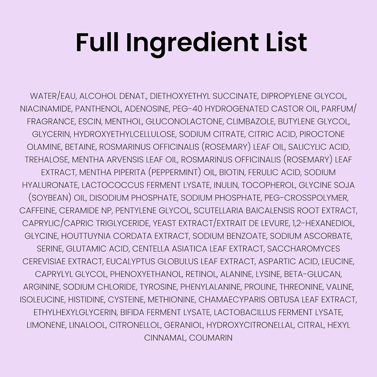 Provides transparency by listing all the ingredients contained in the product.