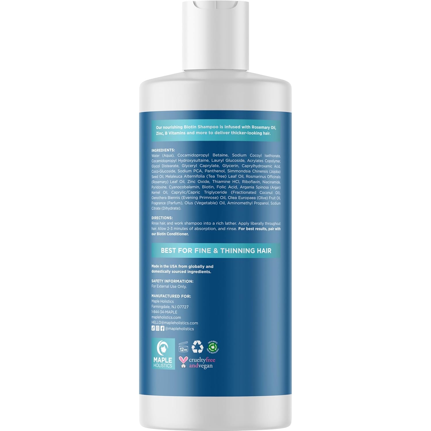 Highlights that the shampoo is formulated to deliver thicker-looking hair, which is beneficial for those with fine or thinning hair.