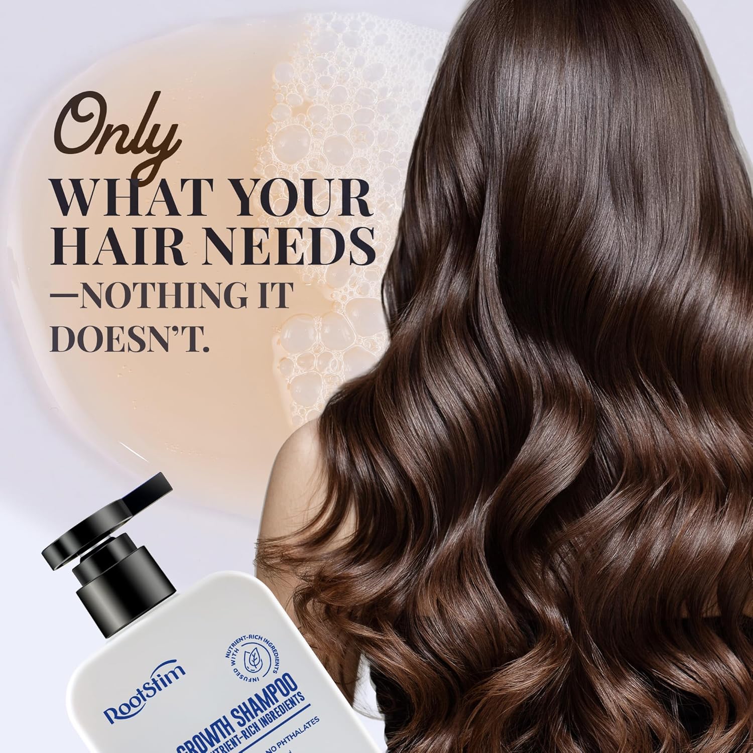 Highlights the product's ability to provide all the nourishment and care needed for healthy, beautiful hair.