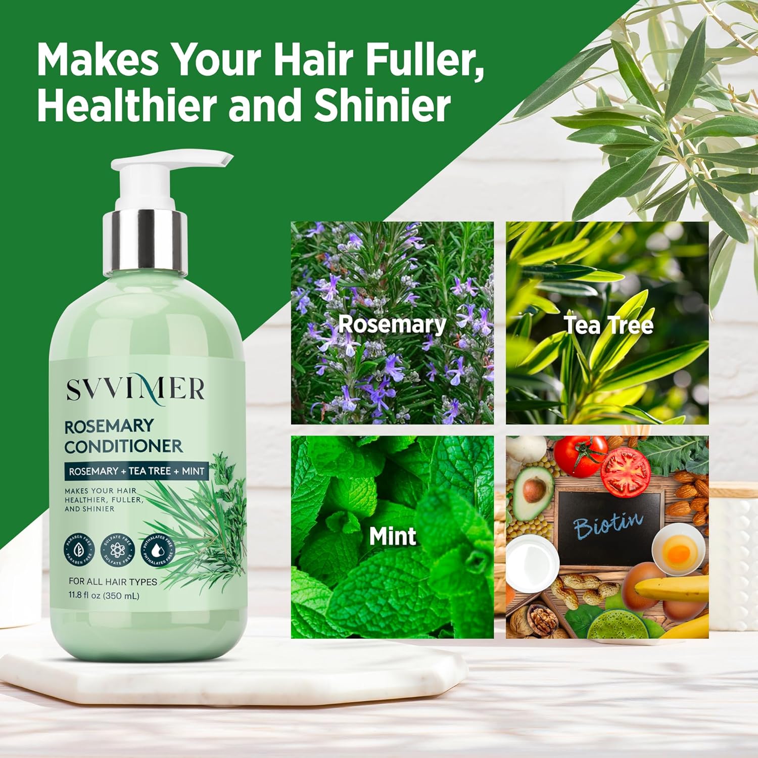 Rosemary Hair Growth Conditioner: Thickening Moisturizing Product with Biotin for Women…: Infographics