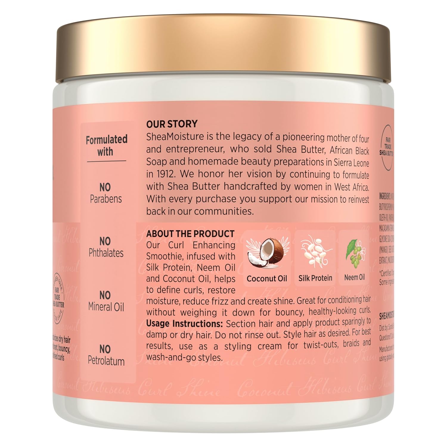 Provides step-by-step instructions on how to use the curl enhancing smoothie product for conditioning and styling hair.