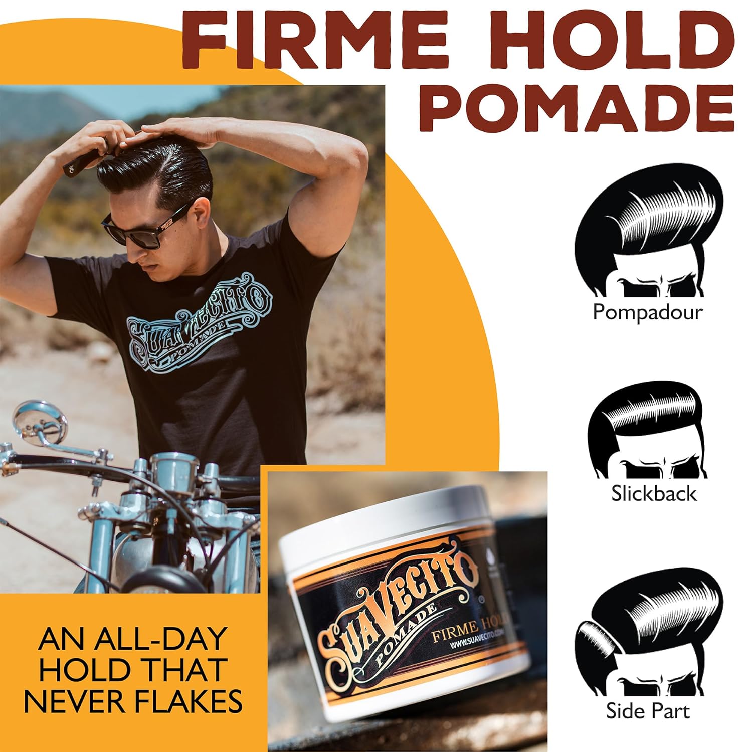 Highlights the product's ability to provide a firm, all-day hold that doesn't flake or lose its effectiveness over time.