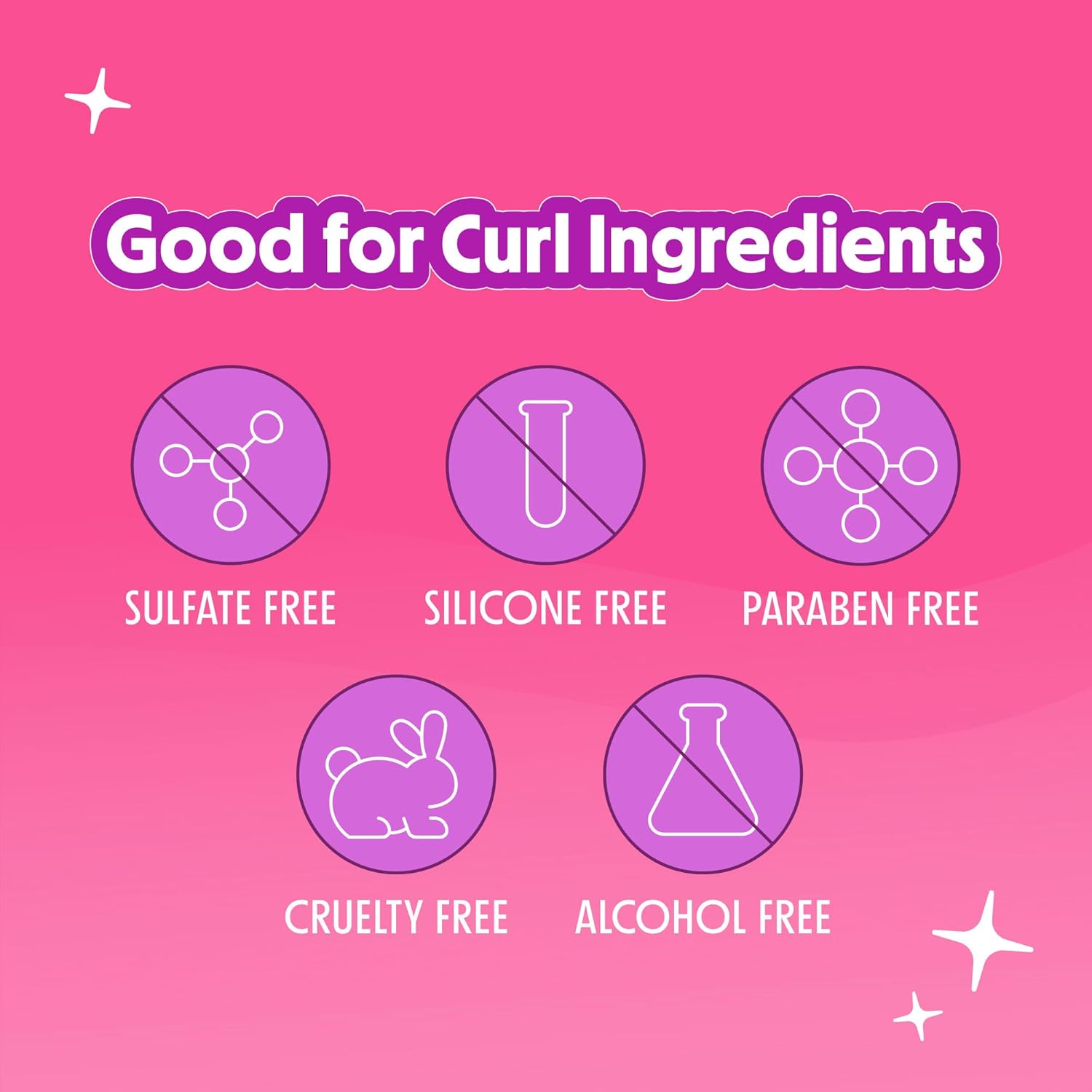 Highlights multiple beneficial ingredients that are excluded from the product's formulation to appeal to customers looking for gentle, natural hair care products.