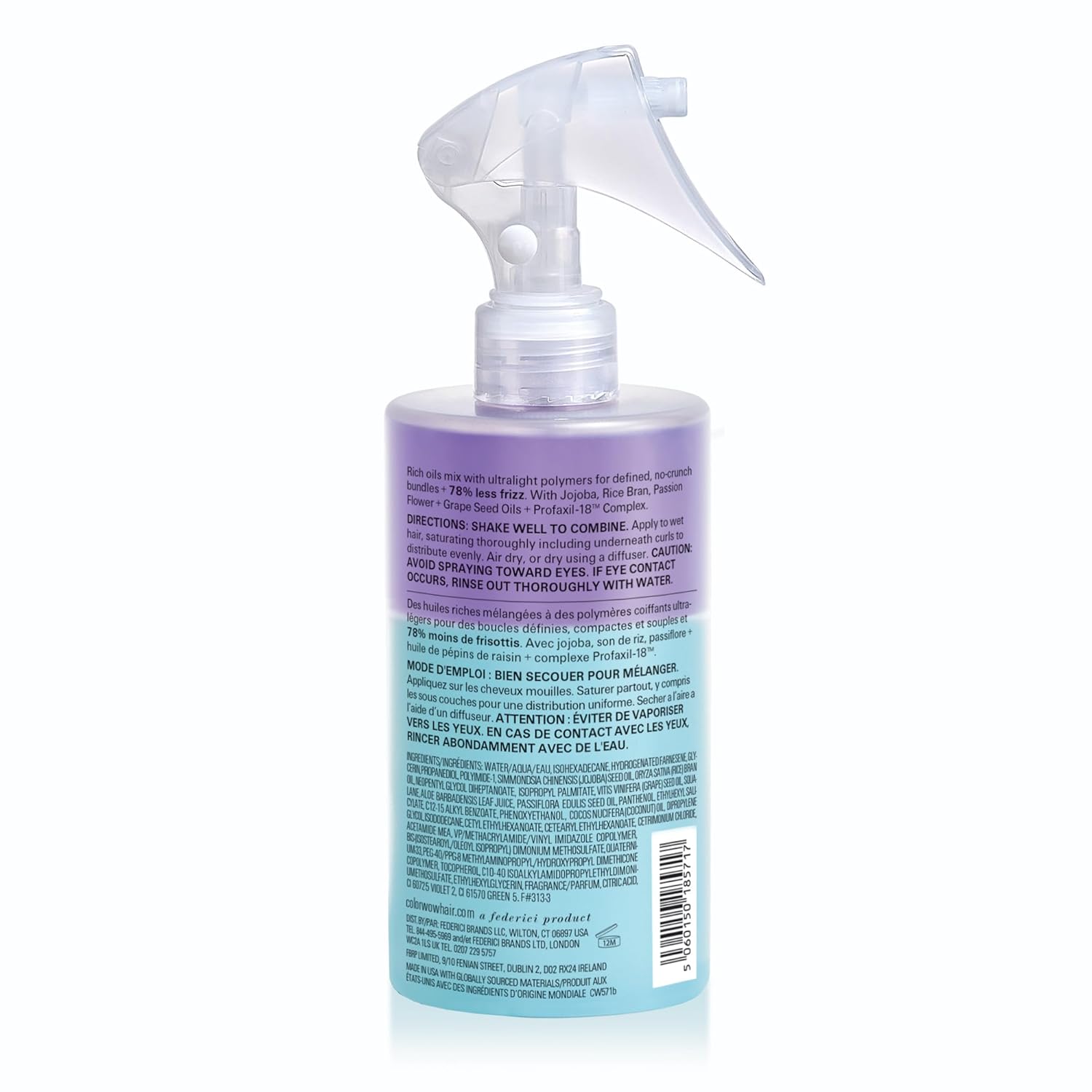 Highlights the product's rich oil formula with ultralight polymers as a key feature and benefit.