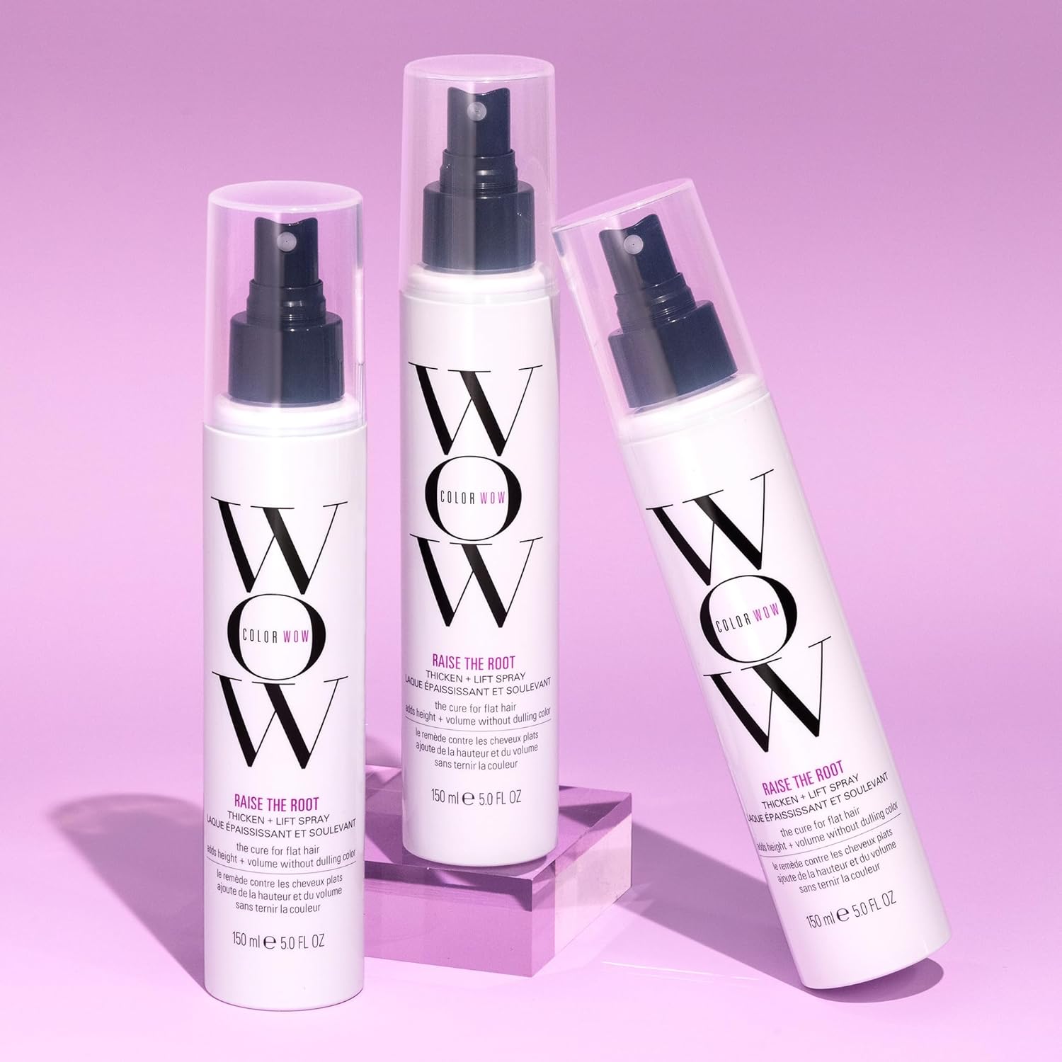 Shows the different products included in the hair thickening line, allowing customers to see the full range available for purchase.
